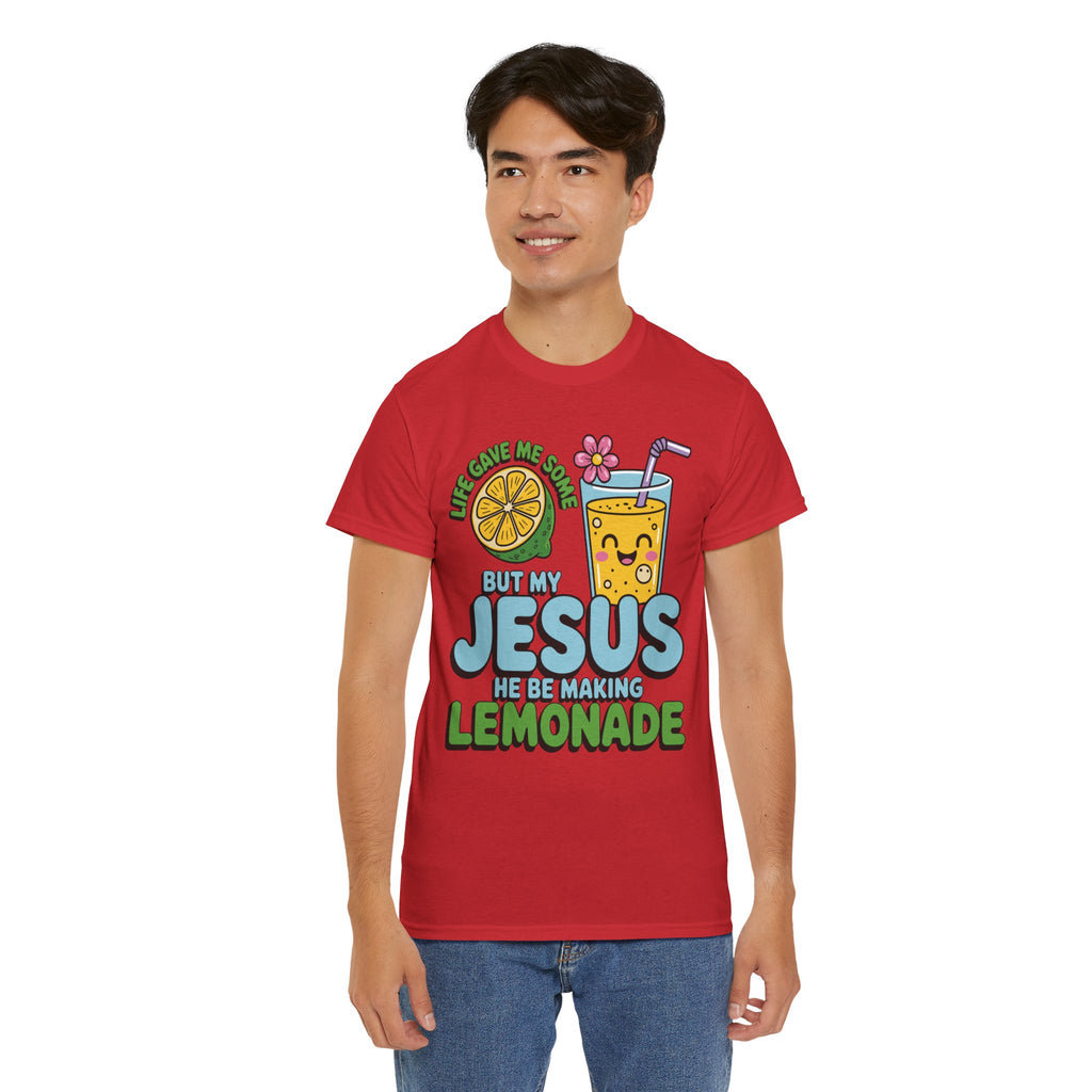 Christian Lemonade T‑Shirt — "Life Gave Me Some Lemons, My Jesus Makes Lemonade"Unisex Cotton Tee