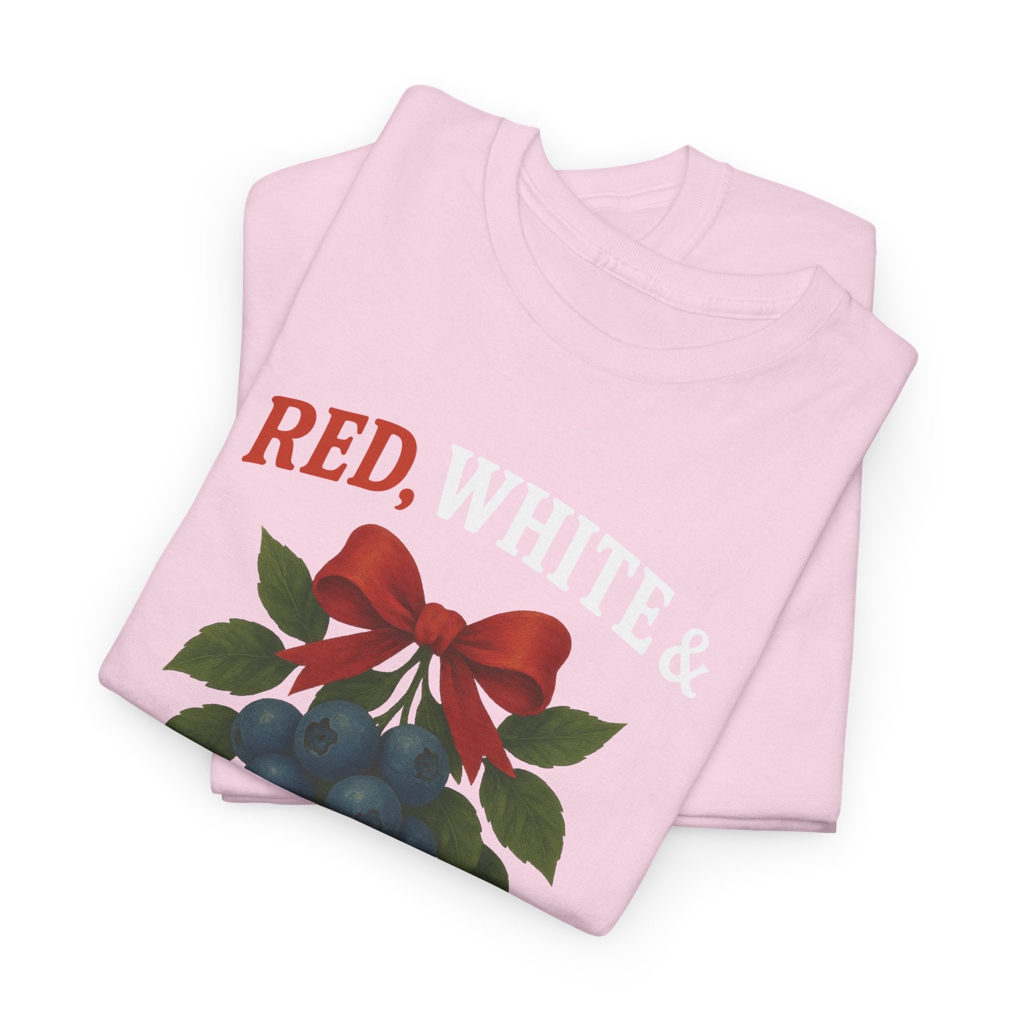 Red, White & Blueberries T-Shirt — Patriotic Blueberry Graphic Unisex Cotton Tee