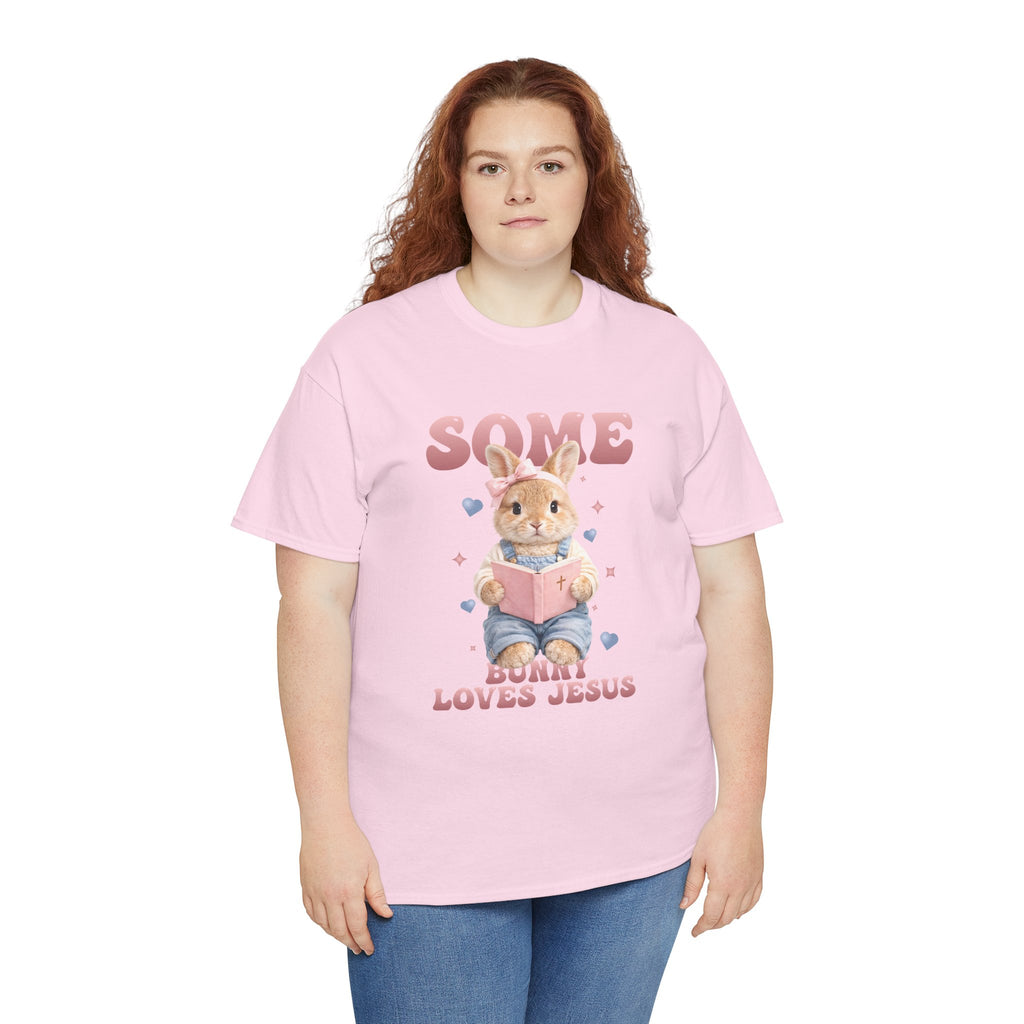Some Bunny Loves Jesus Bunny Bible Unisex Cotton Tee