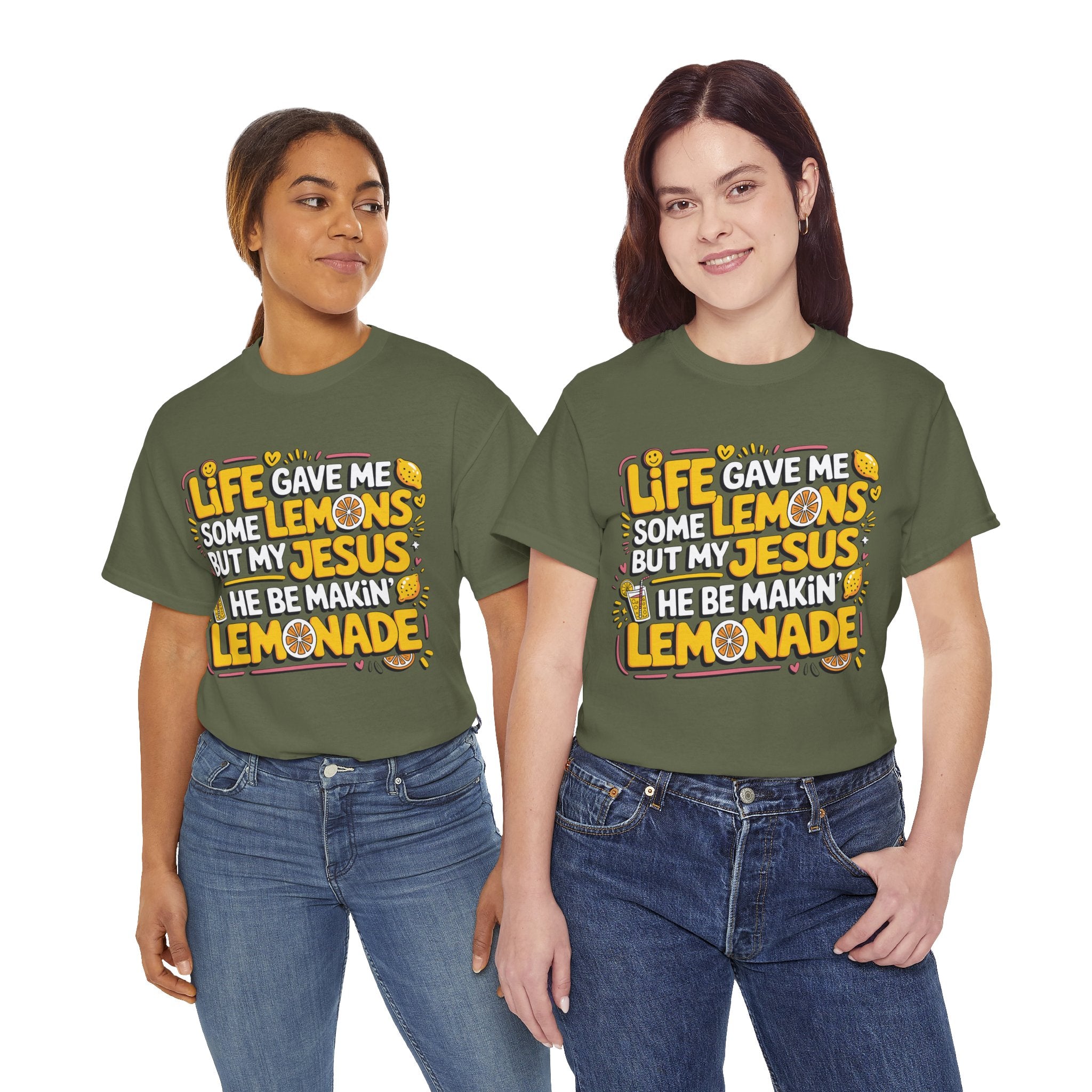 Christian Lemonade T-Shirt — “Life gave me some lemons but my Jesus he be makin’ lemonade”Unisex Cotton Tee