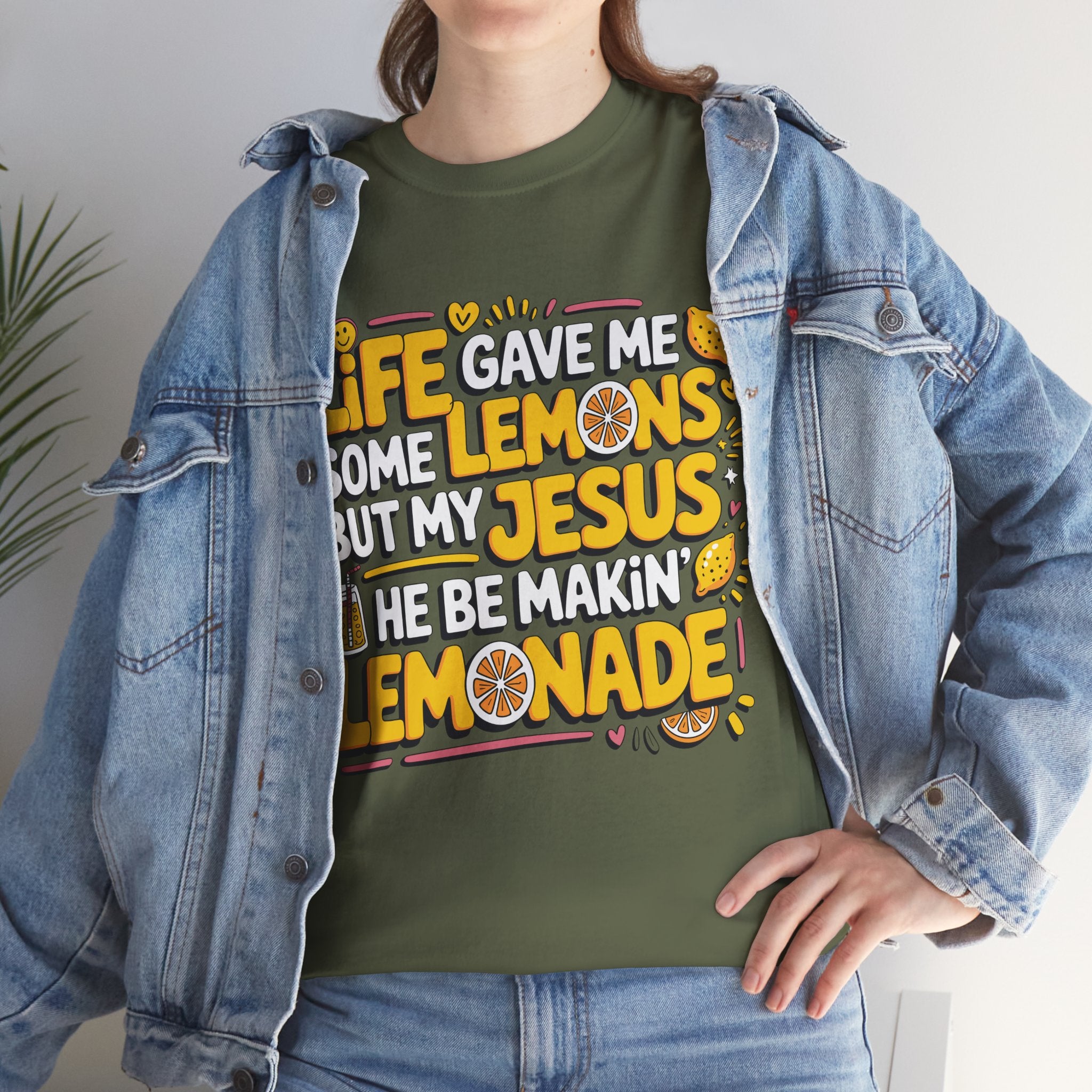Christian Lemonade T-Shirt — “Life gave me some lemons but my Jesus he be makin’ lemonade”Unisex Cotton Tee