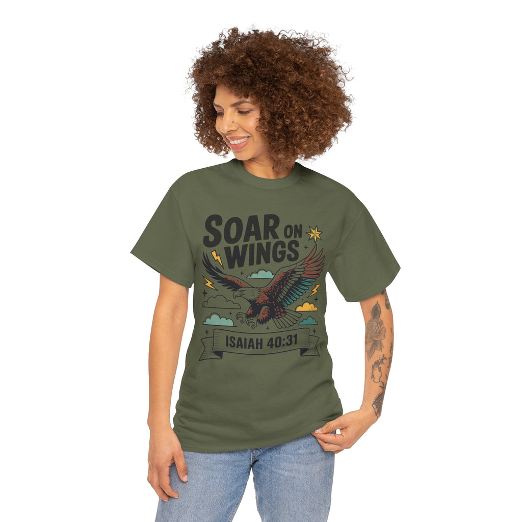 Isaiah 40:31 "Soar on Wings" Eagle Unisex Cotton T-Shirt