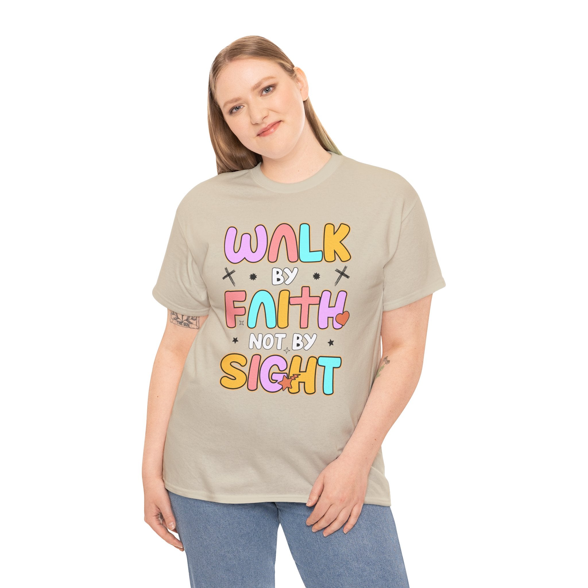 Walk by Faith Not by Sight T-Shirt — Pastel Christian Faith Unisex Cotton Tee