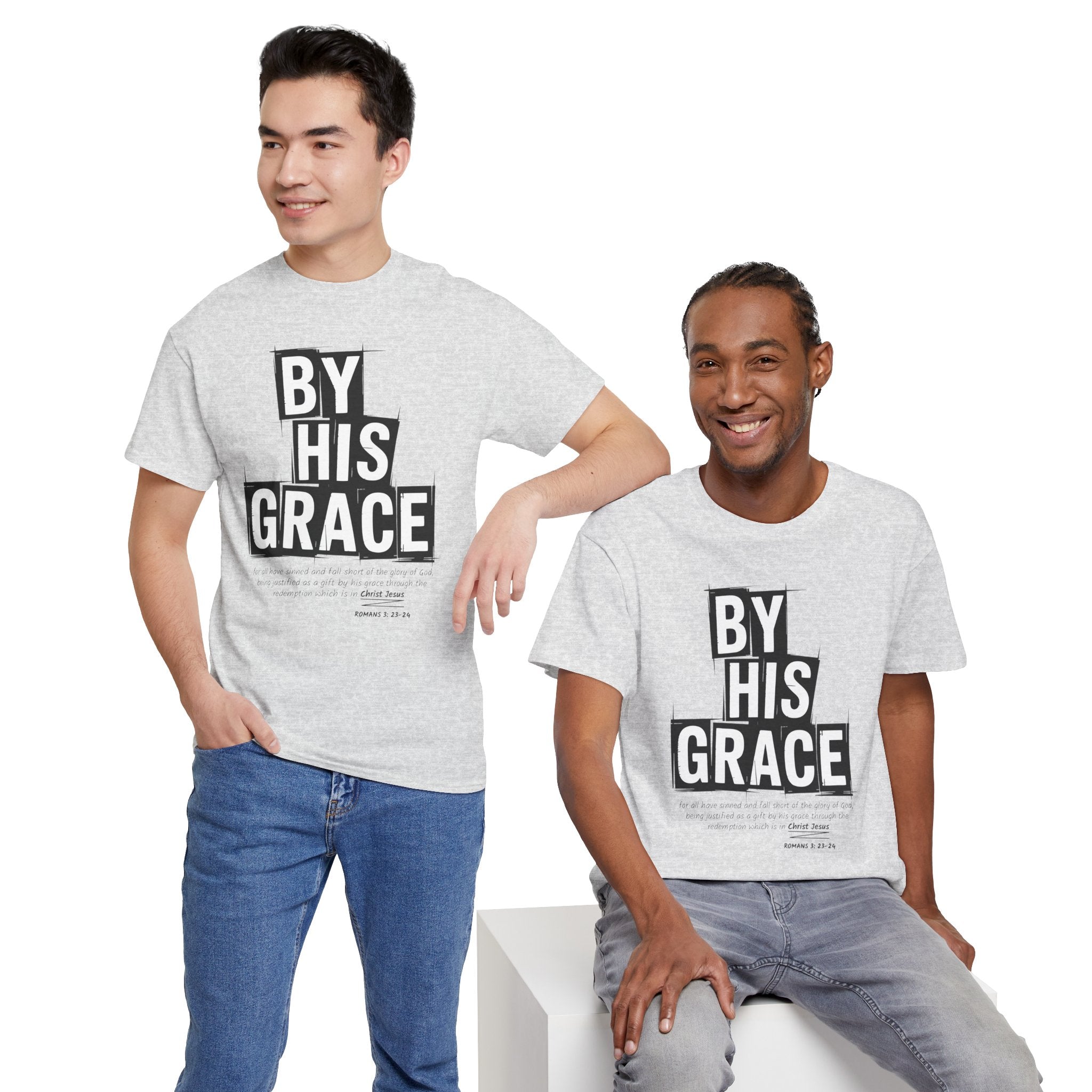 By His Grace tee — Minimalist Faith Christian Unisex Cotton T-Shirt