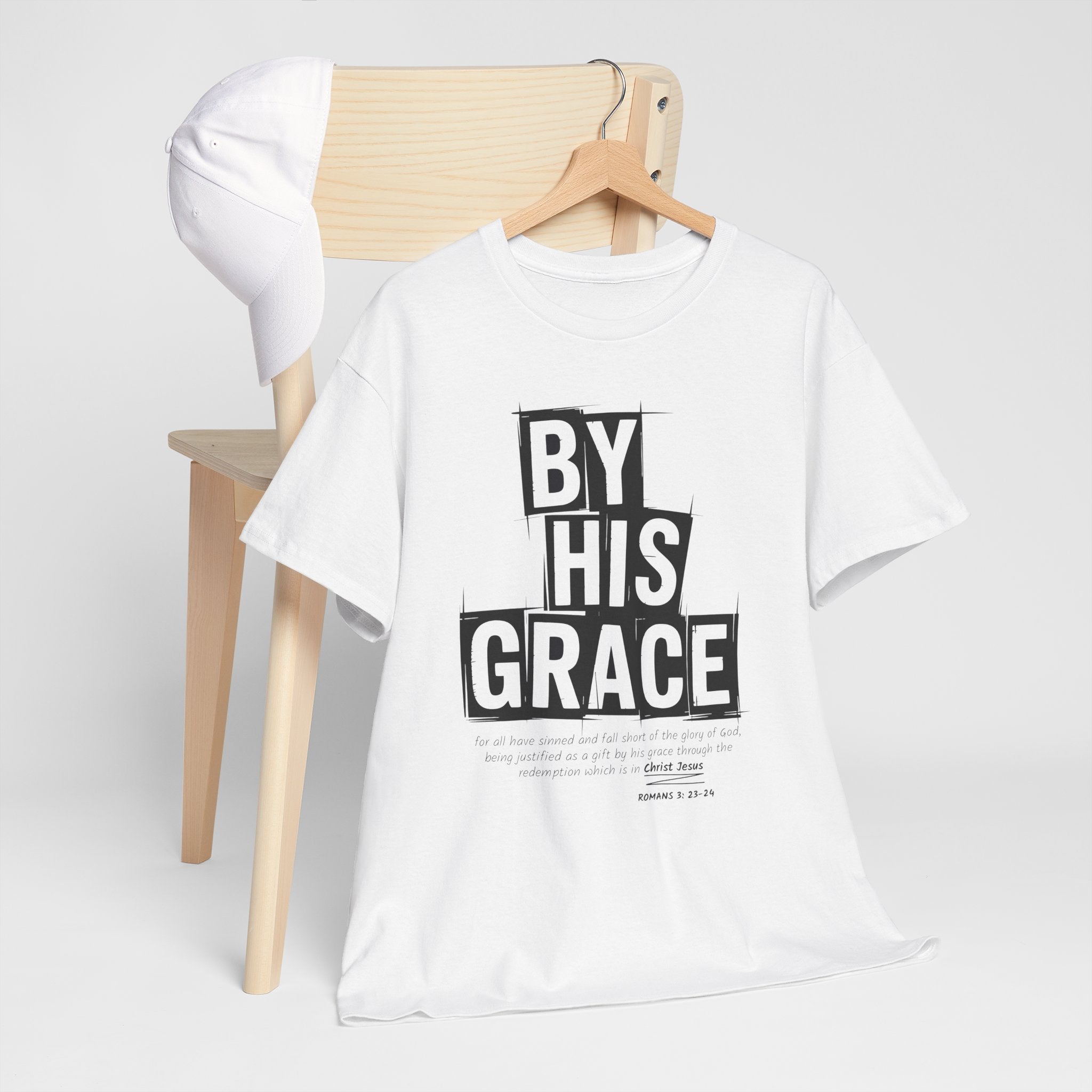 By His Grace tee — Minimalist Faith Christian Unisex Cotton T-Shirt