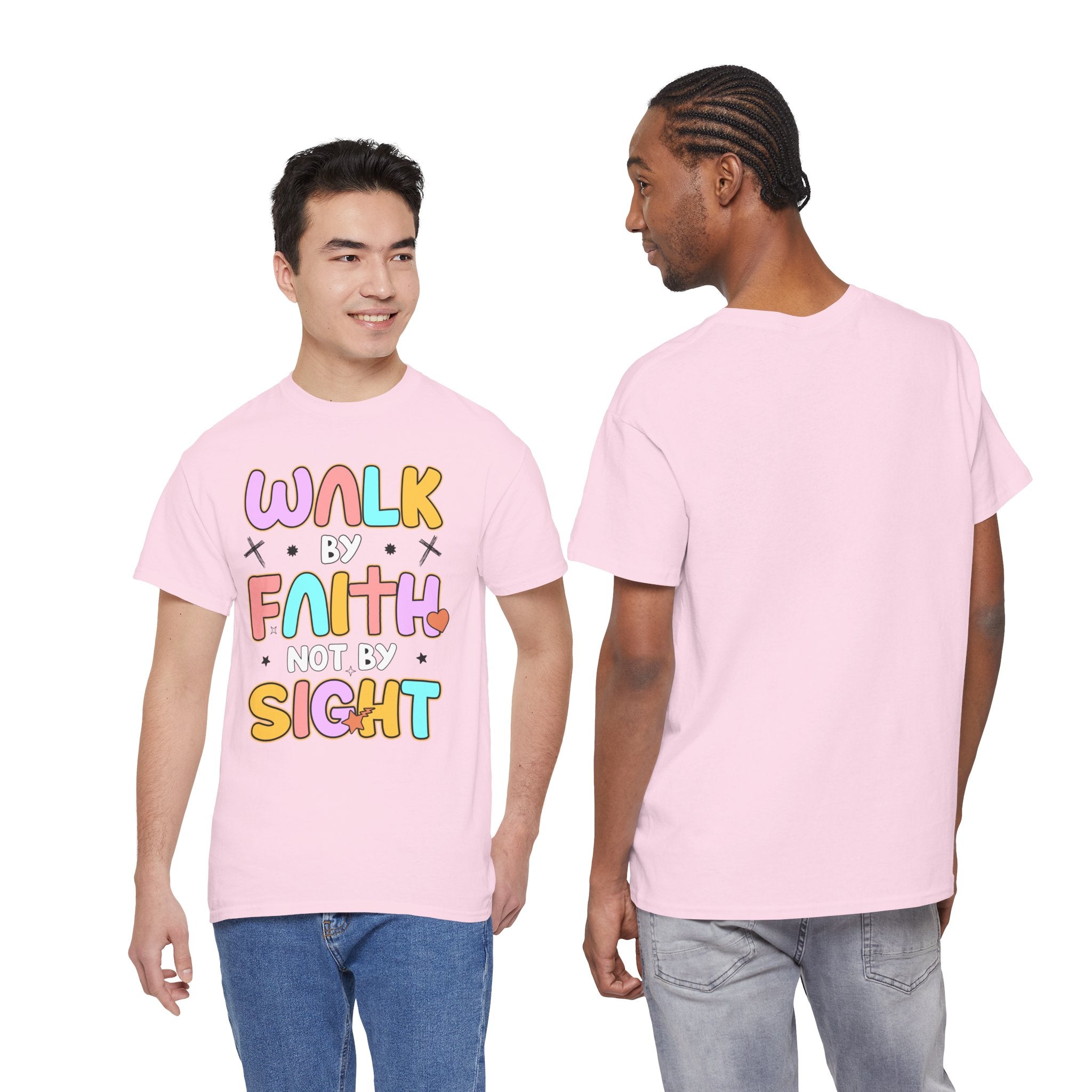 Walk by Faith Not by Sight T-Shirt — Pastel Christian Faith Unisex Cotton Tee