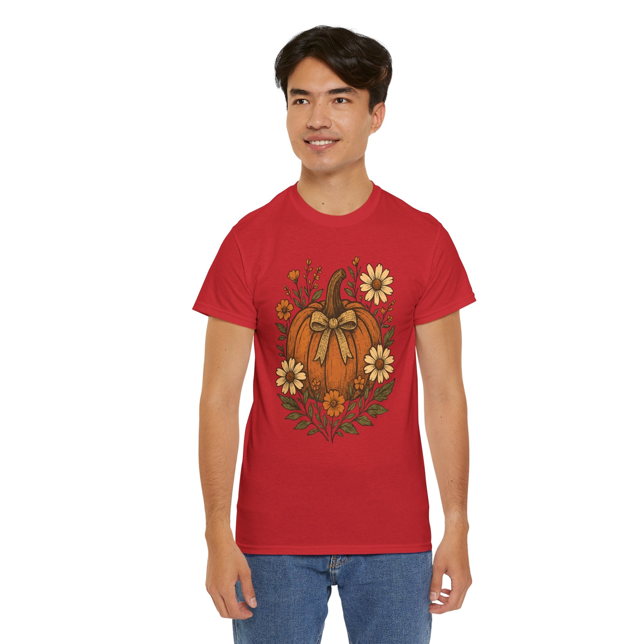 Pumpkin Daisy Unisex Cotton Tee