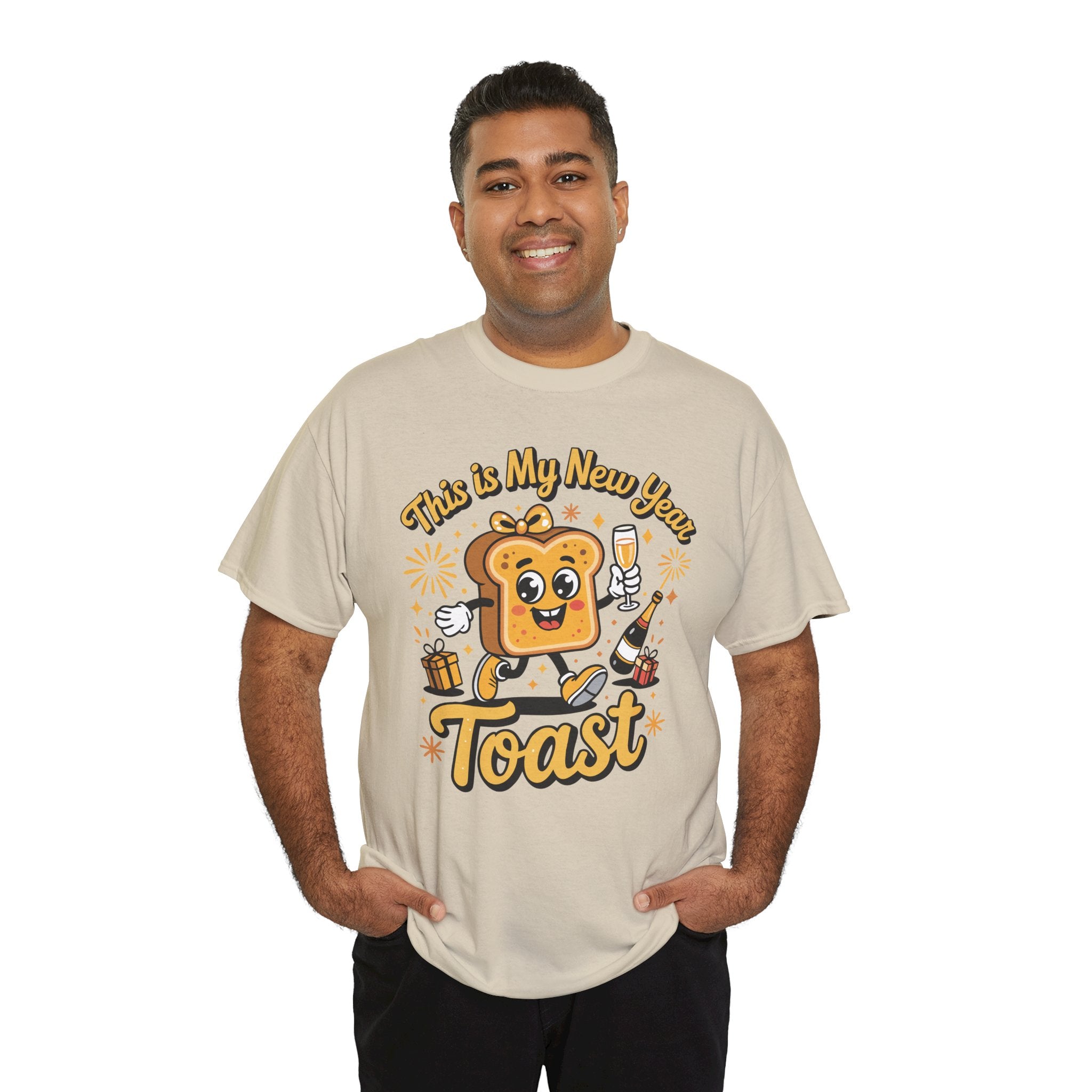 New Year Toast T-Shirt — "This Is My New Year Toast" Champagne & Fireworks Unisex Cotton Tee