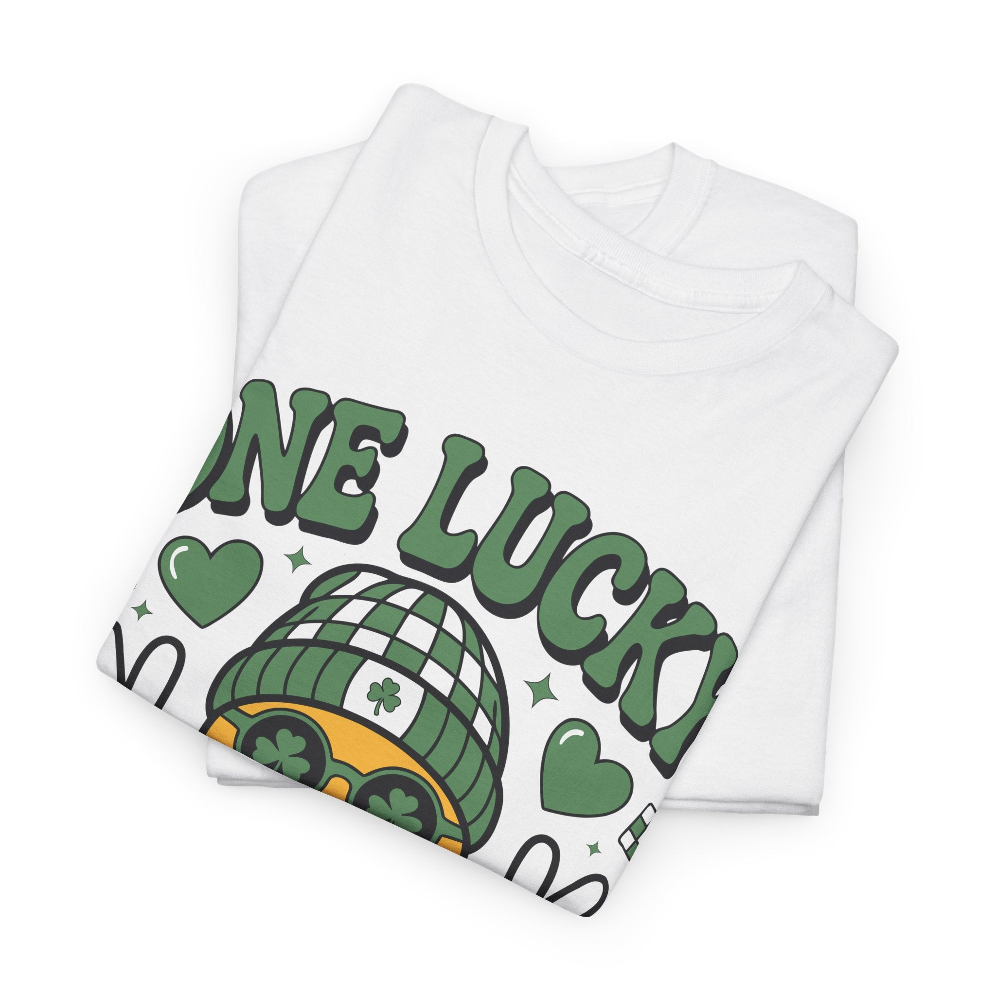 One Lucky Dude Shamrock Tee — St. Patrick's Day Smiley Unisex Cotton Tshirt
