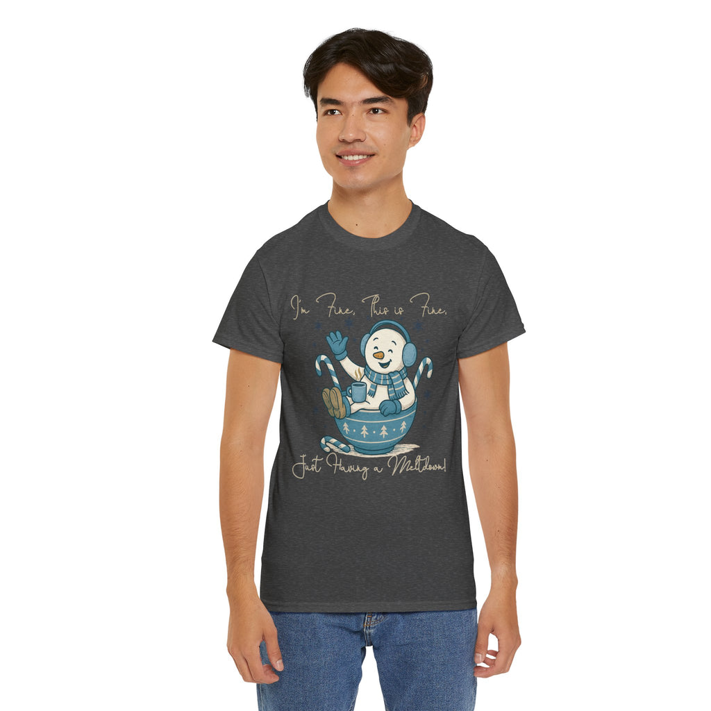 Snowman Hot Cocoa Unisex Cotton Tee
