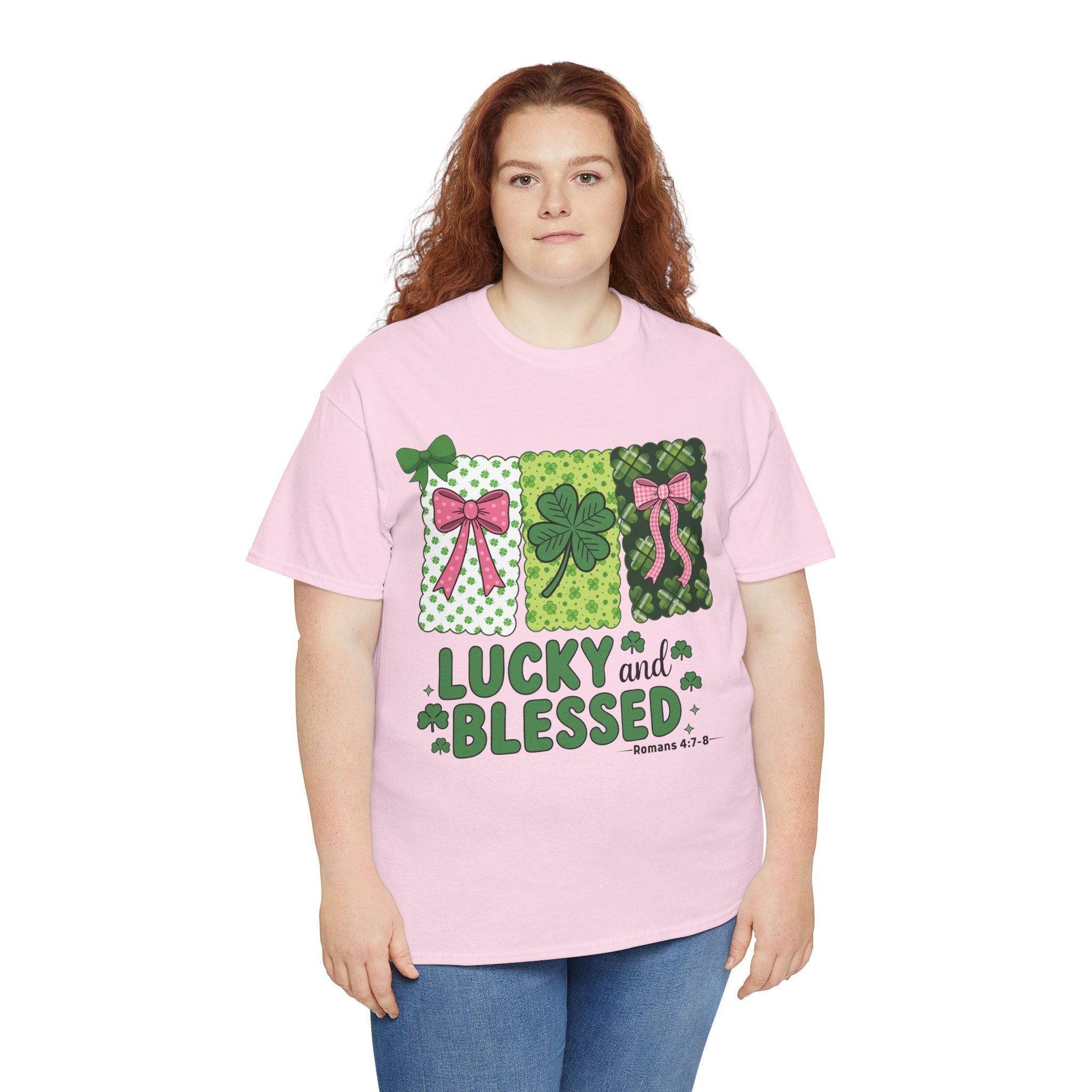 Lucky and Blessed Clover Unisex Cotton Tee