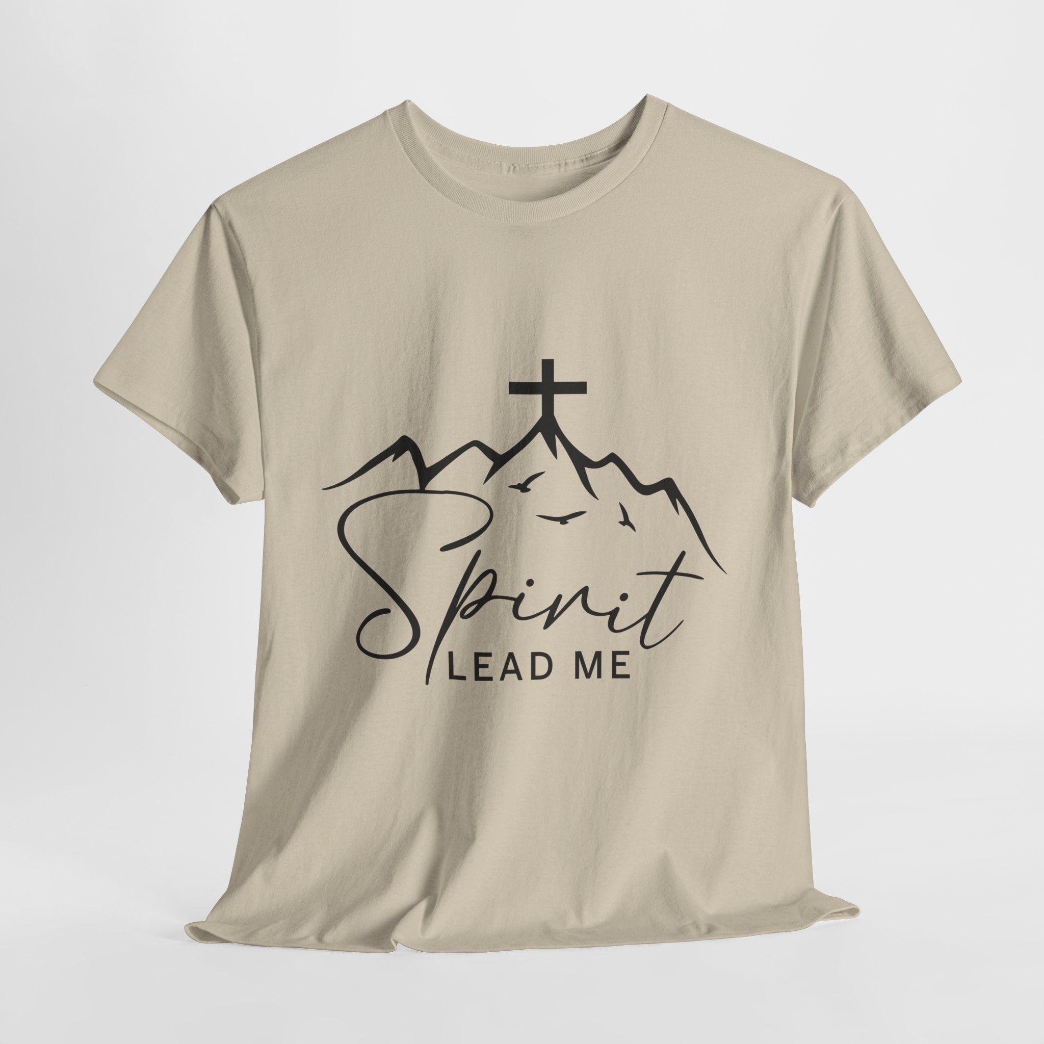 Spirit Lead Me Christian T‑Shirt — Minimalist Cross Unisex Cotton Tee