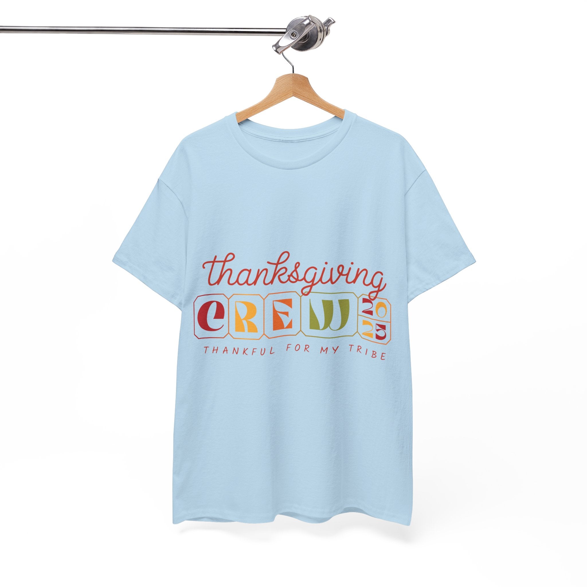 Thanksgiving Crew 2025 Tee — "Thankful for My Tribe" Autumn Holiday Unisex Cotton Tshirt