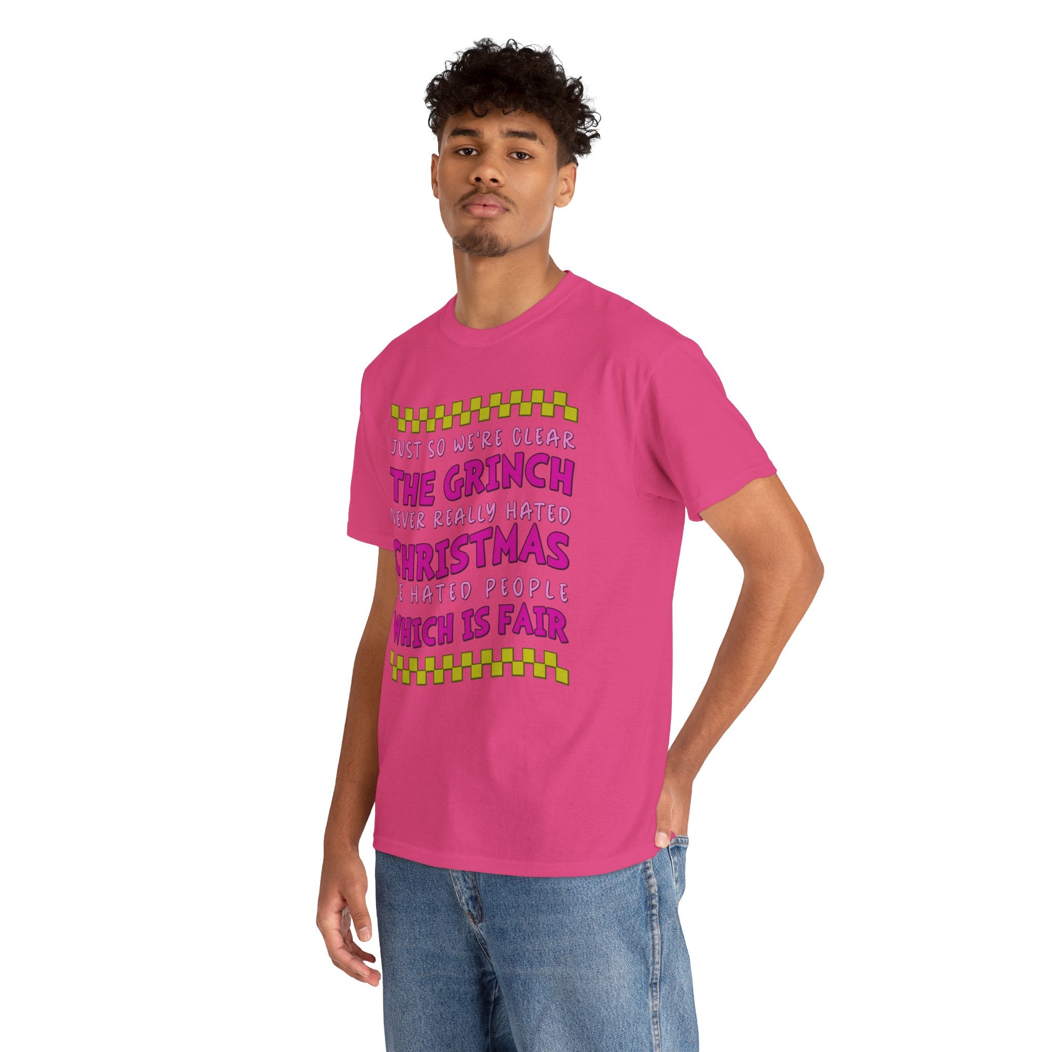 Grinch Never Hated Christmas Funny Unisex Cotton Tee