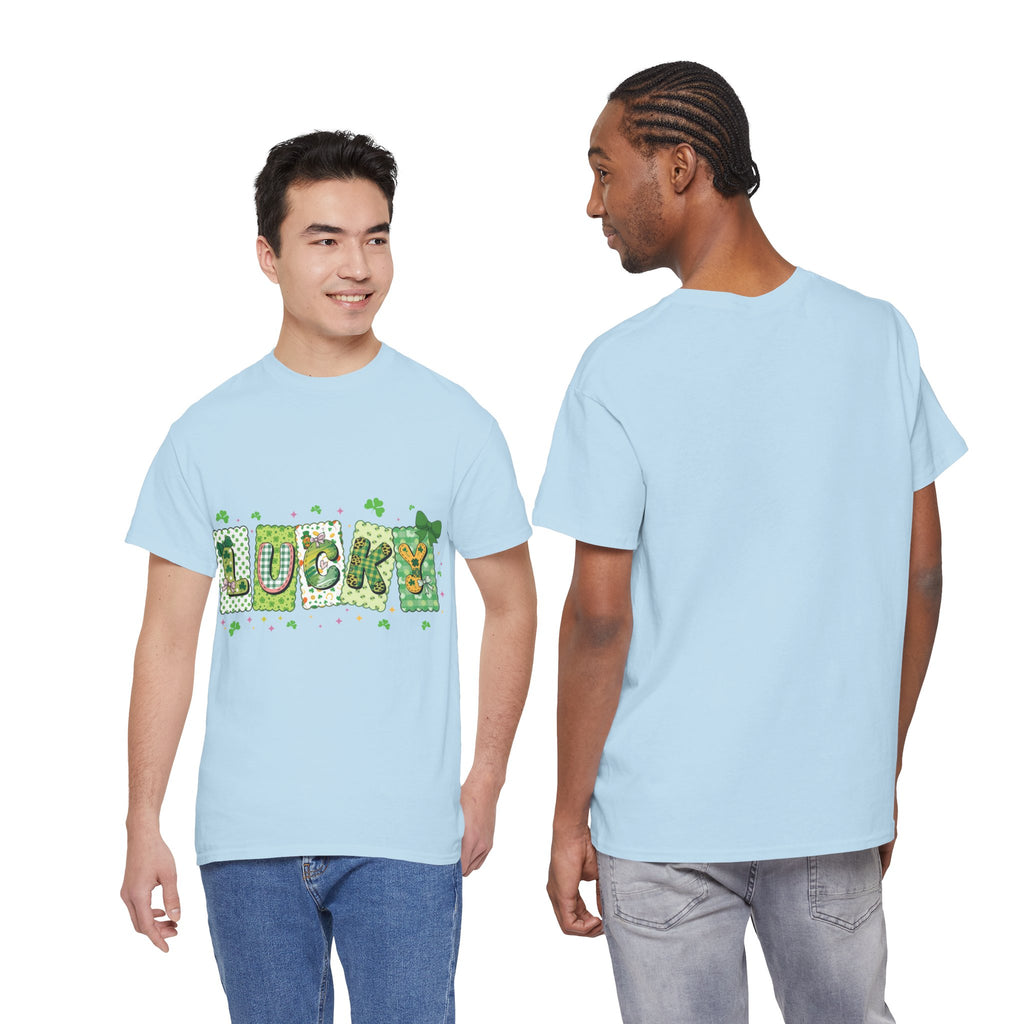 Lucky Patchwork Plaid Clover Tee — St. Patrick’s Day Unisex Cotton T-Shirt