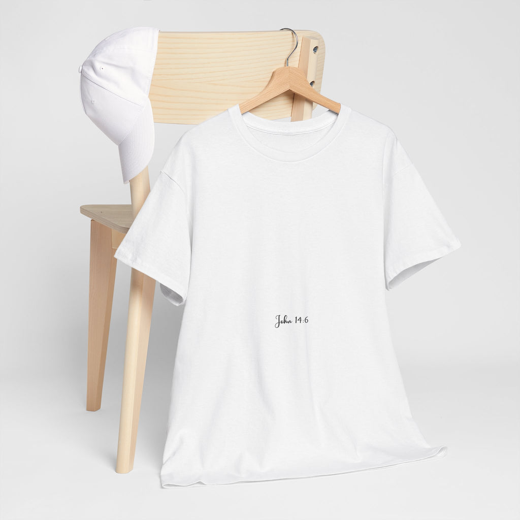 John 14:6 Christian Tee — Minimalist Script Faith T-Shirt