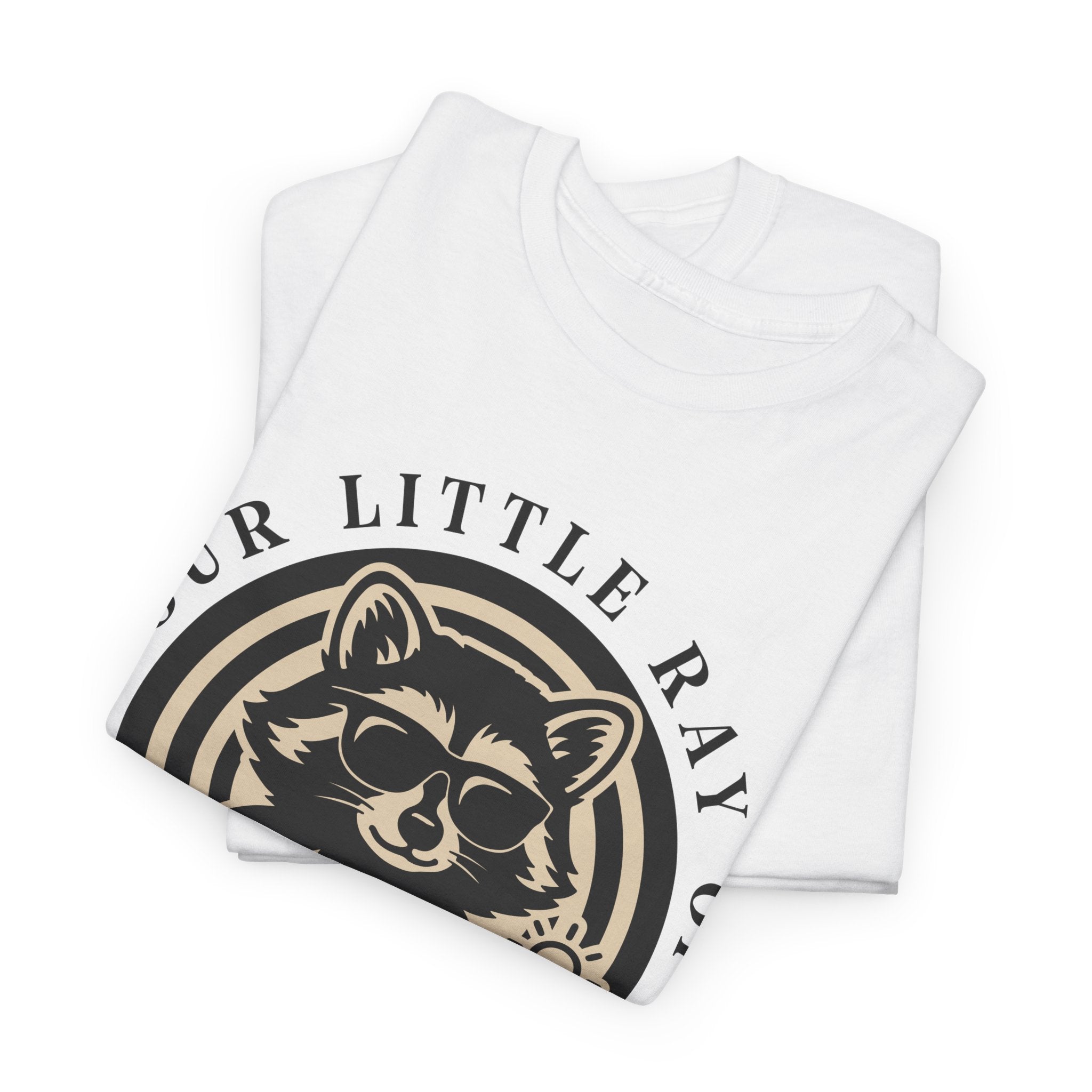 Cool Raccoon Sunglasses T-Shirt — Raccoon Holding Sun Graphic Unisex Cotton Tee