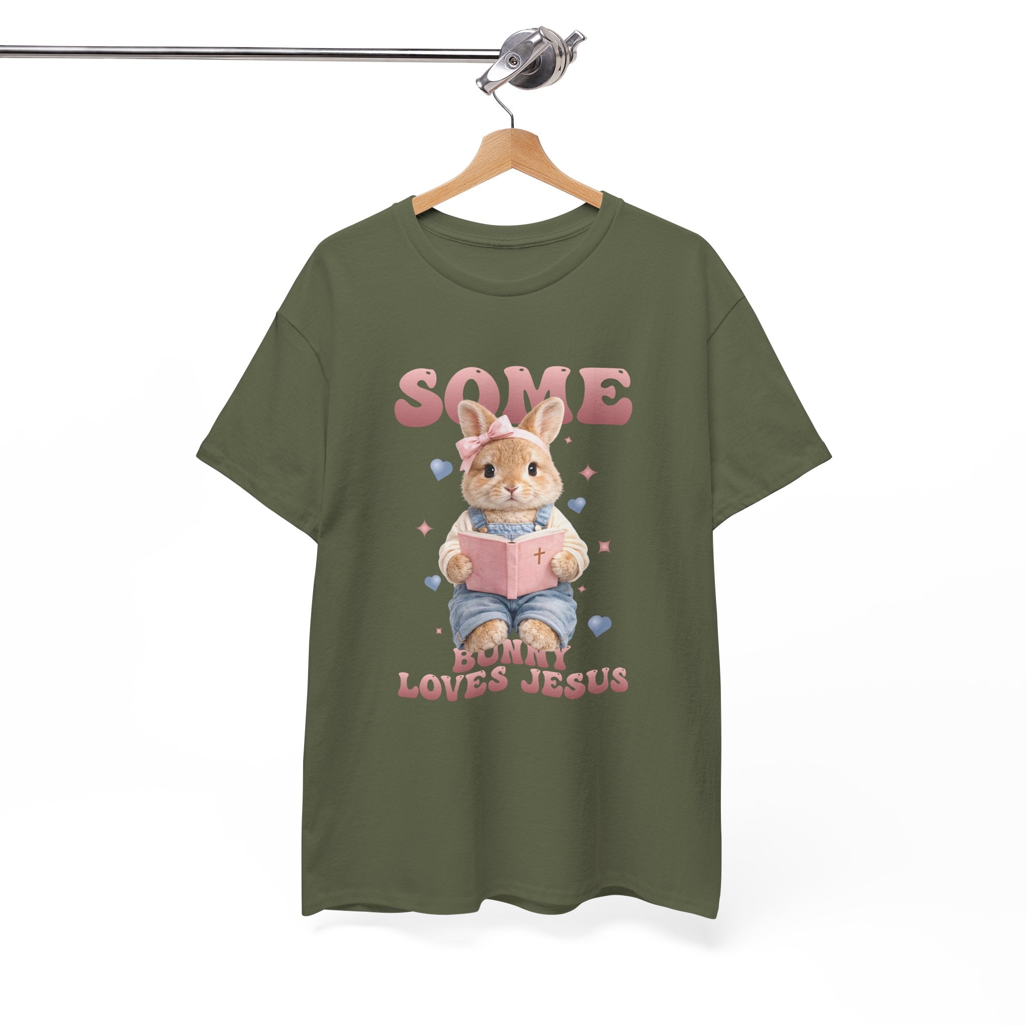 Some Bunny Loves Jesus Bunny Bible Unisex Cotton Tee