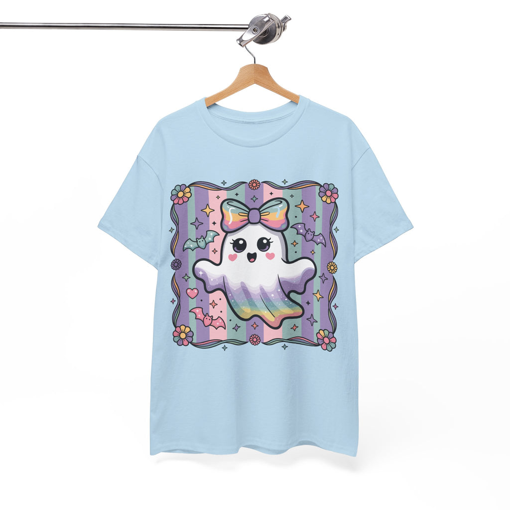 Pastel Ghost Rainbow Bow Unisex Cotton Tee