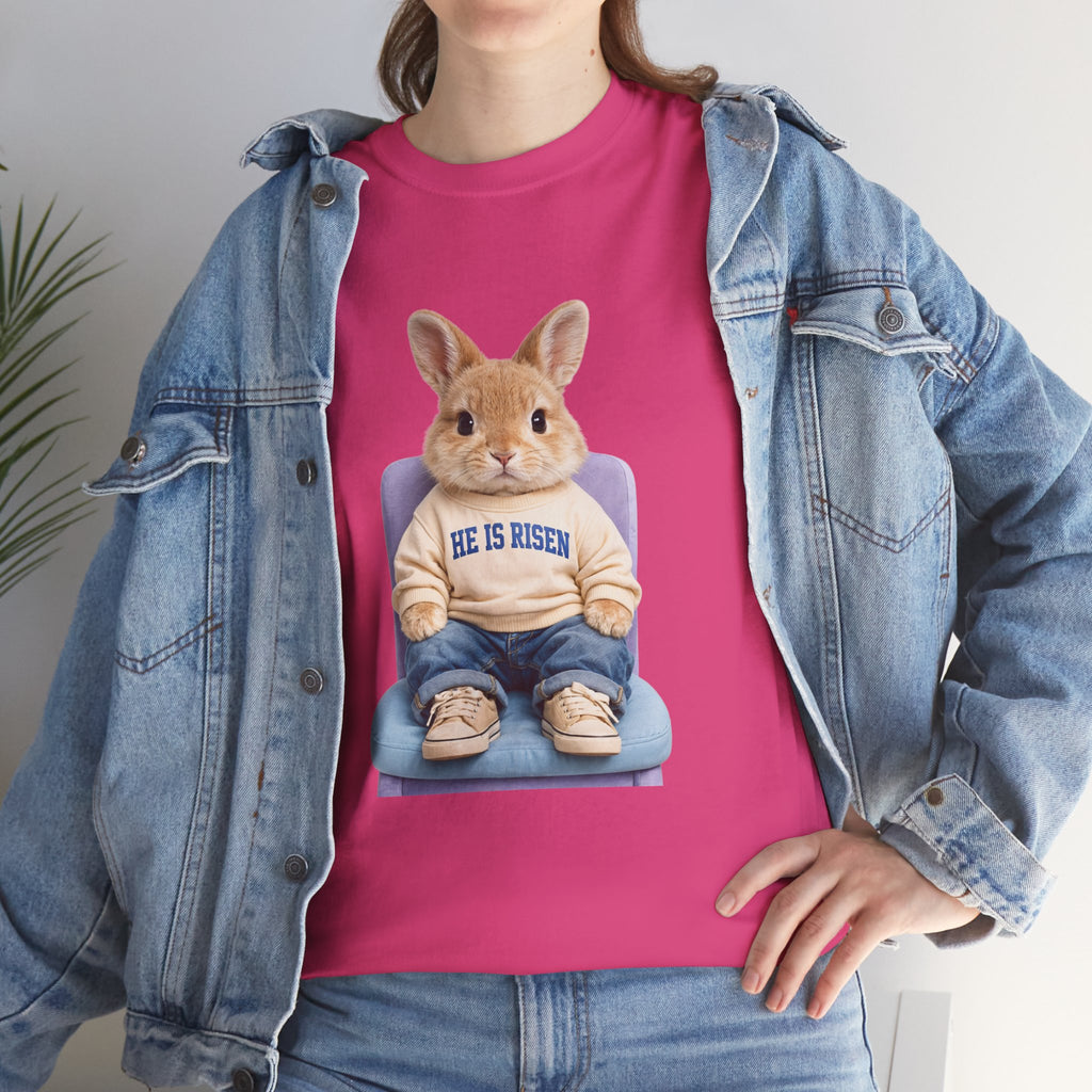 Easter 'He Is Risen' Bunny Unisex Cotton Tee