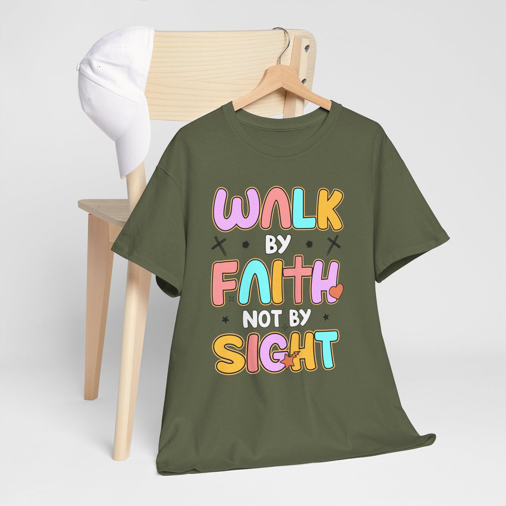 Walk by Faith Not by Sight T-Shirt — Pastel Christian Faith Unisex Cotton Tee