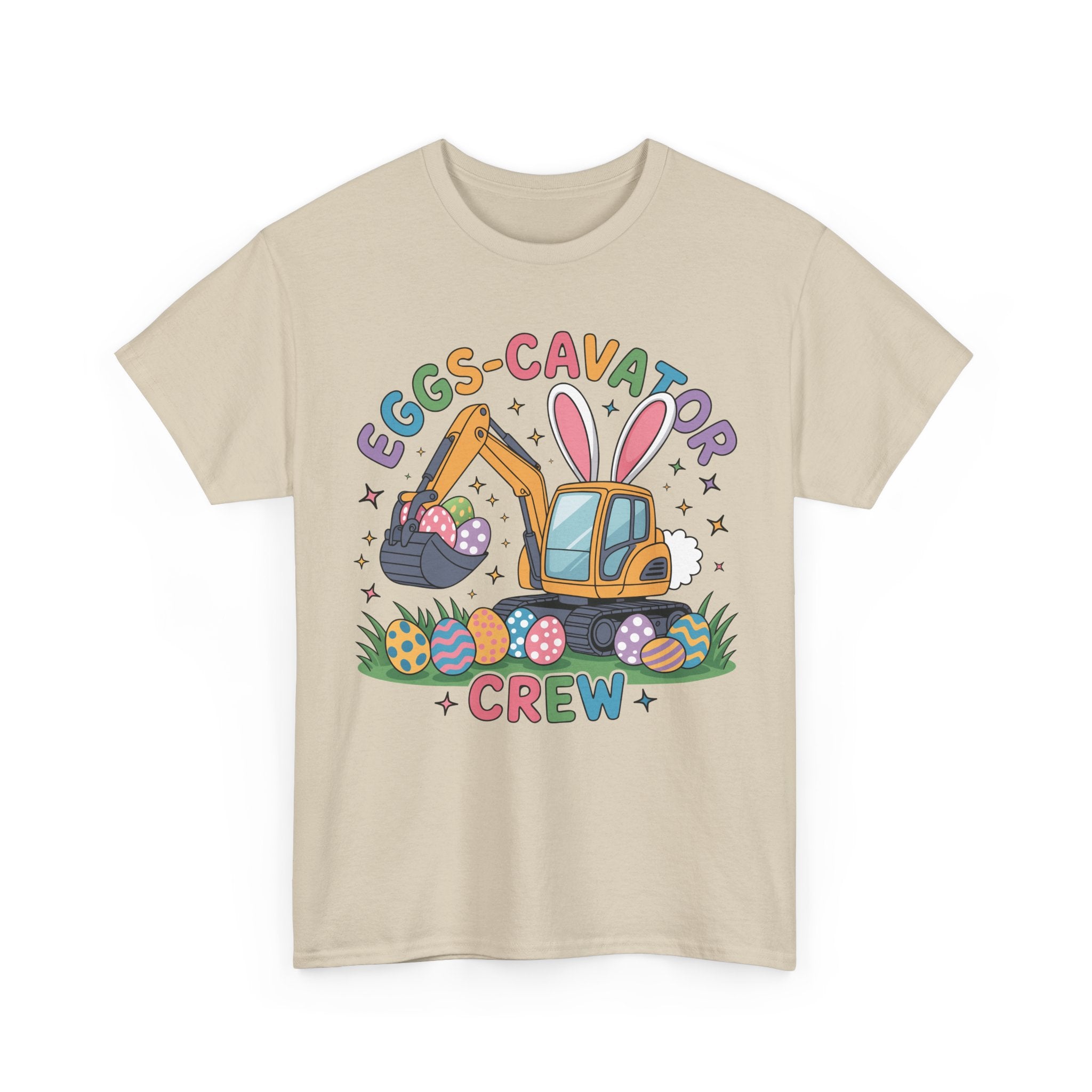 Easter 'Eggs-cavator Crew' Kids Tee — Excavator Bunny & Eggs Unisex Cotton Tee