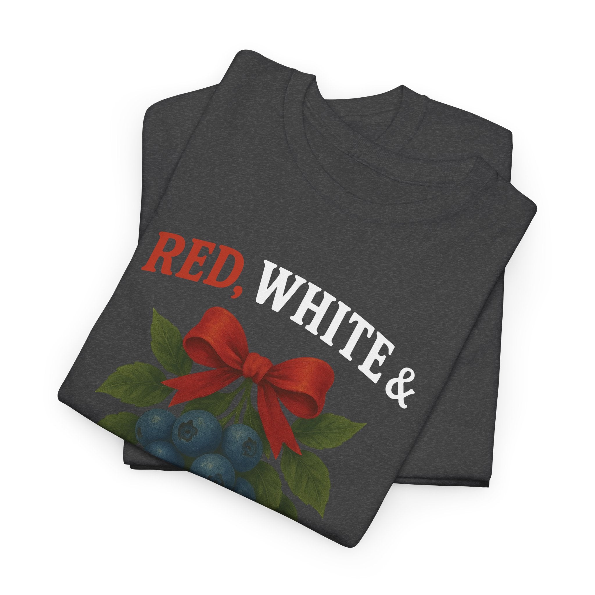 Red, White & Blueberries T-Shirt — Patriotic Blueberry Graphic Unisex Cotton Tee
