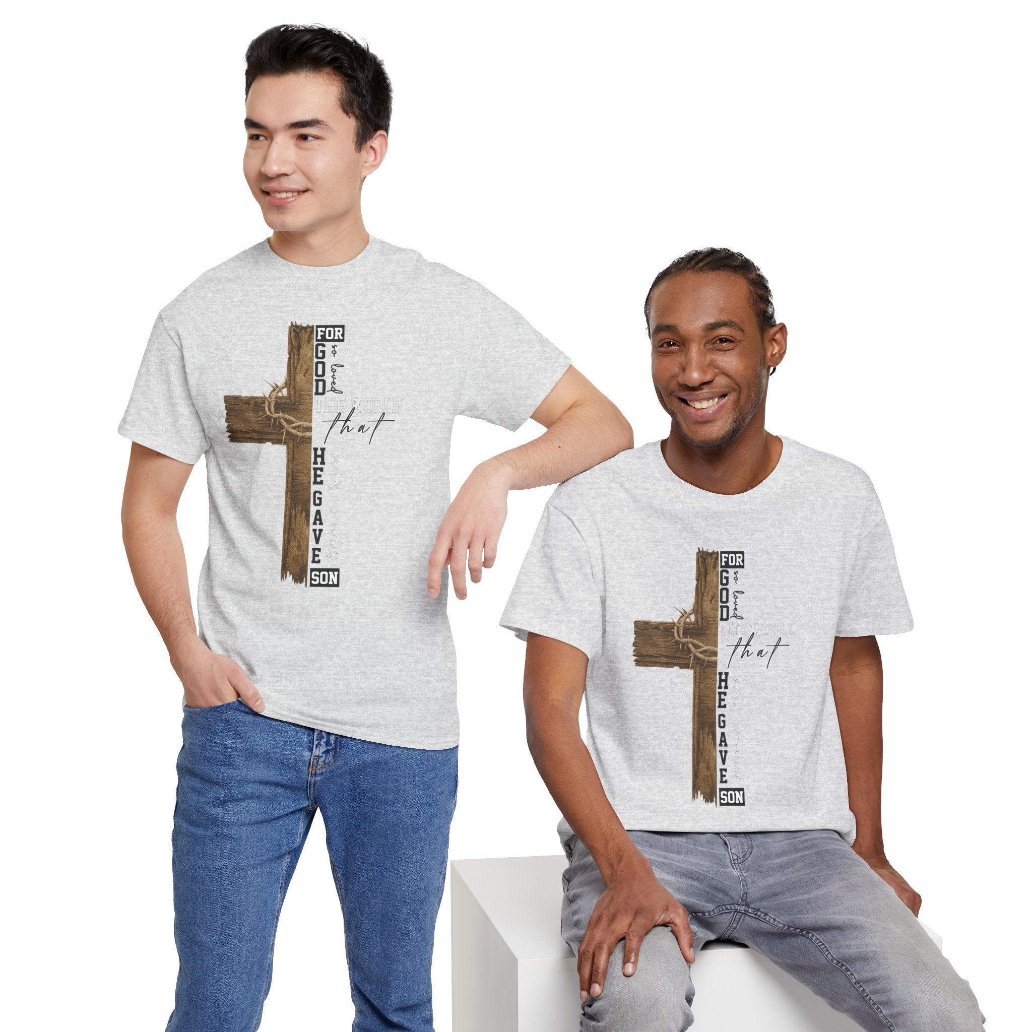 For That Son T-Shirt — Wooden Cross & Crown of Thorns Christian Unisex Cotton Tee