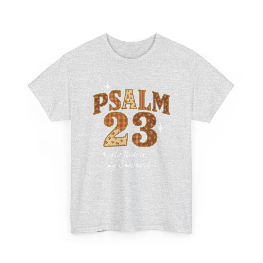 Psalm 23 Floral Tee — “My Lord Is My Shepherd” Stitched-Text Unisex Cotton Tee