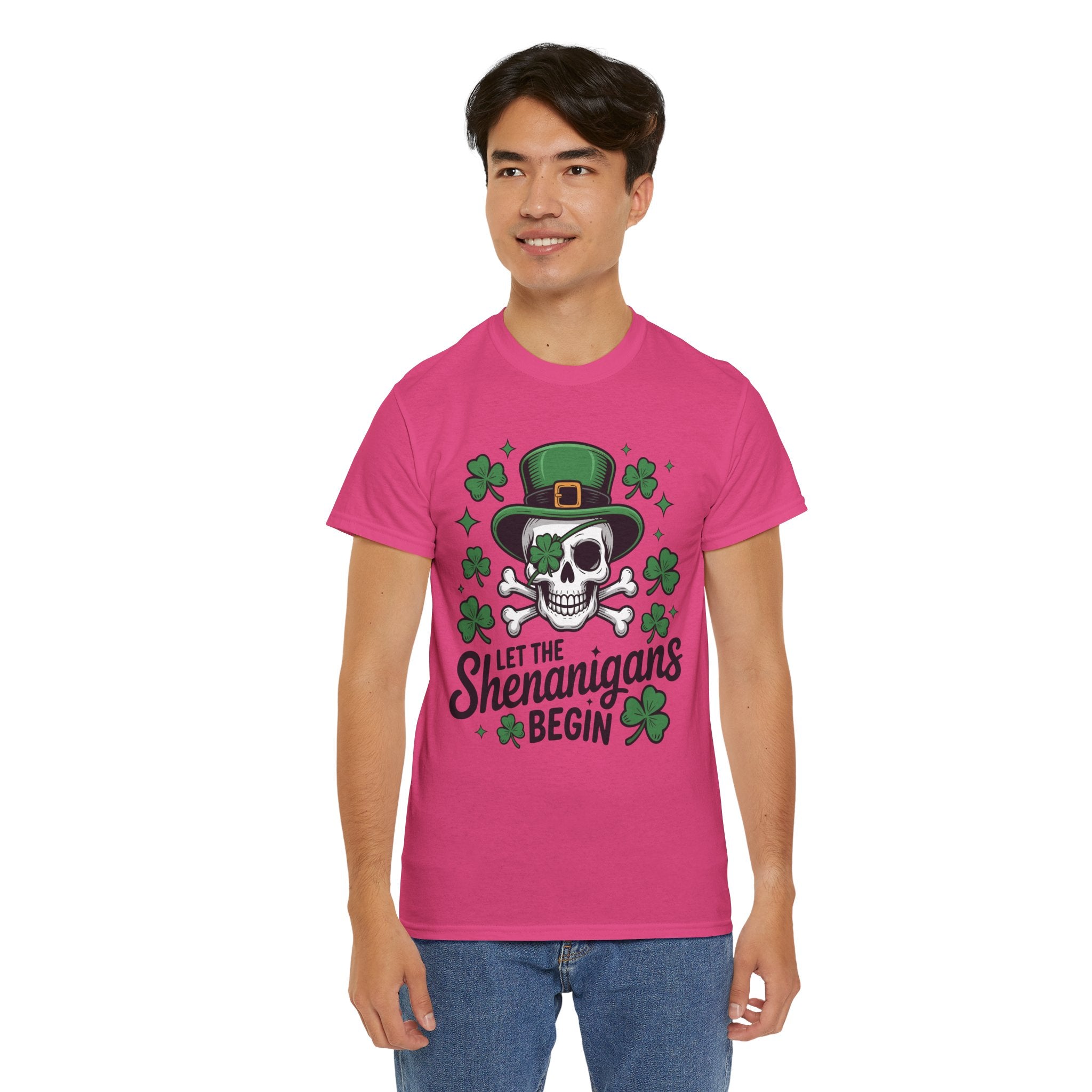 Let the Shenanigans Begin — Leprechaun Skull Unisex Cotton T-Shirt