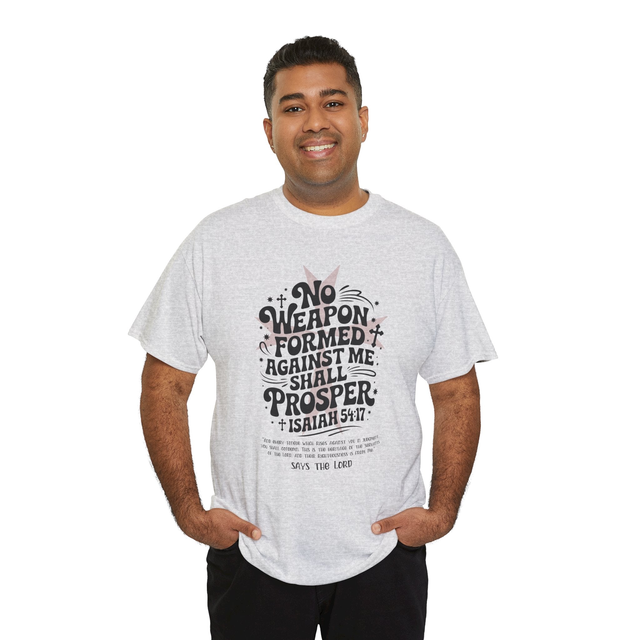 Christian Cross Text Art T-Shirt — Faith & Salvation Unisex Cotton Tee