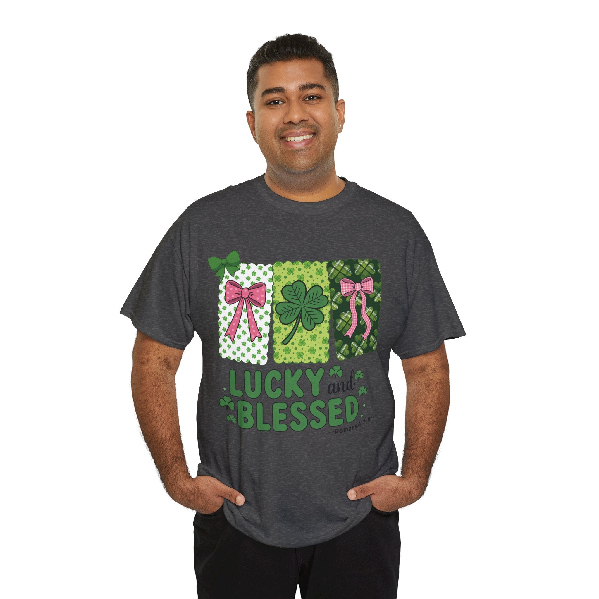 Lucky and Blessed Clover Unisex Cotton Tee