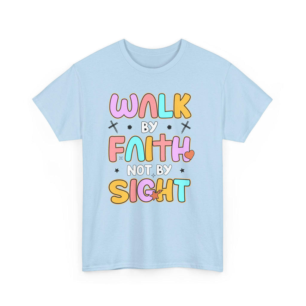 Walk by Faith Not by Sight T-Shirt — Pastel Christian Faith Unisex Cotton Tee