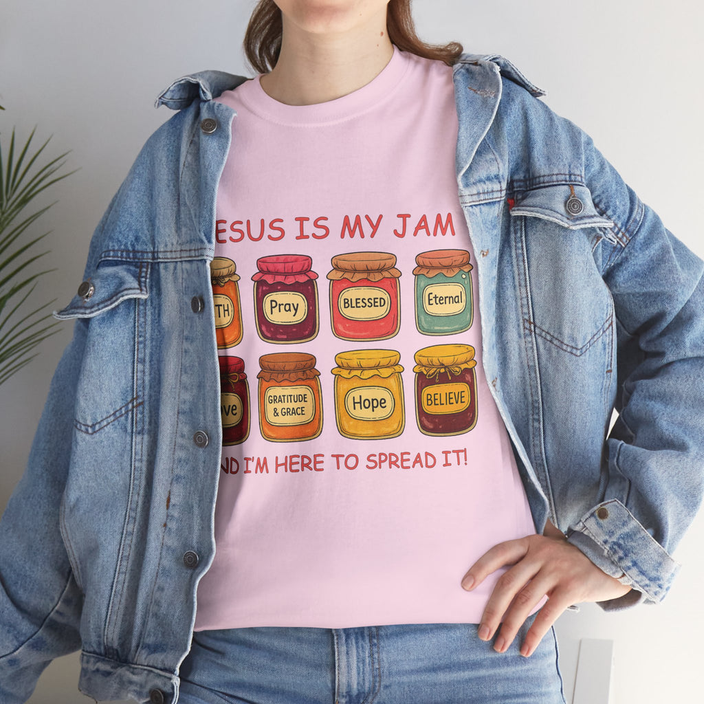 Jesus Is My Jam T-Shirt — Christian Faith Jam Jar Unisex Cotton Tee