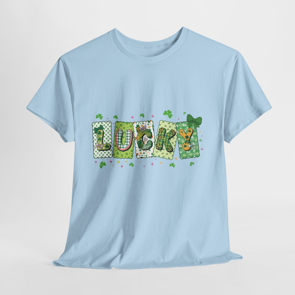 Lucky Patchwork Plaid Clover Tee — St. Patrick’s Day Unisex Cotton T-Shirt