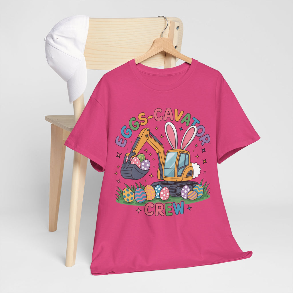 Easter 'Eggs-cavator Crew' Kids Tee — Excavator Bunny & Eggs Unisex Cotton Tee