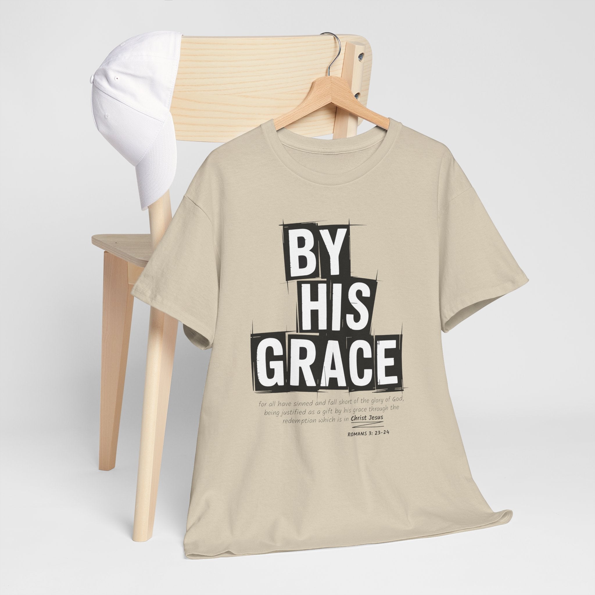 By His Grace tee — Minimalist Faith Christian Unisex Cotton T-Shirt