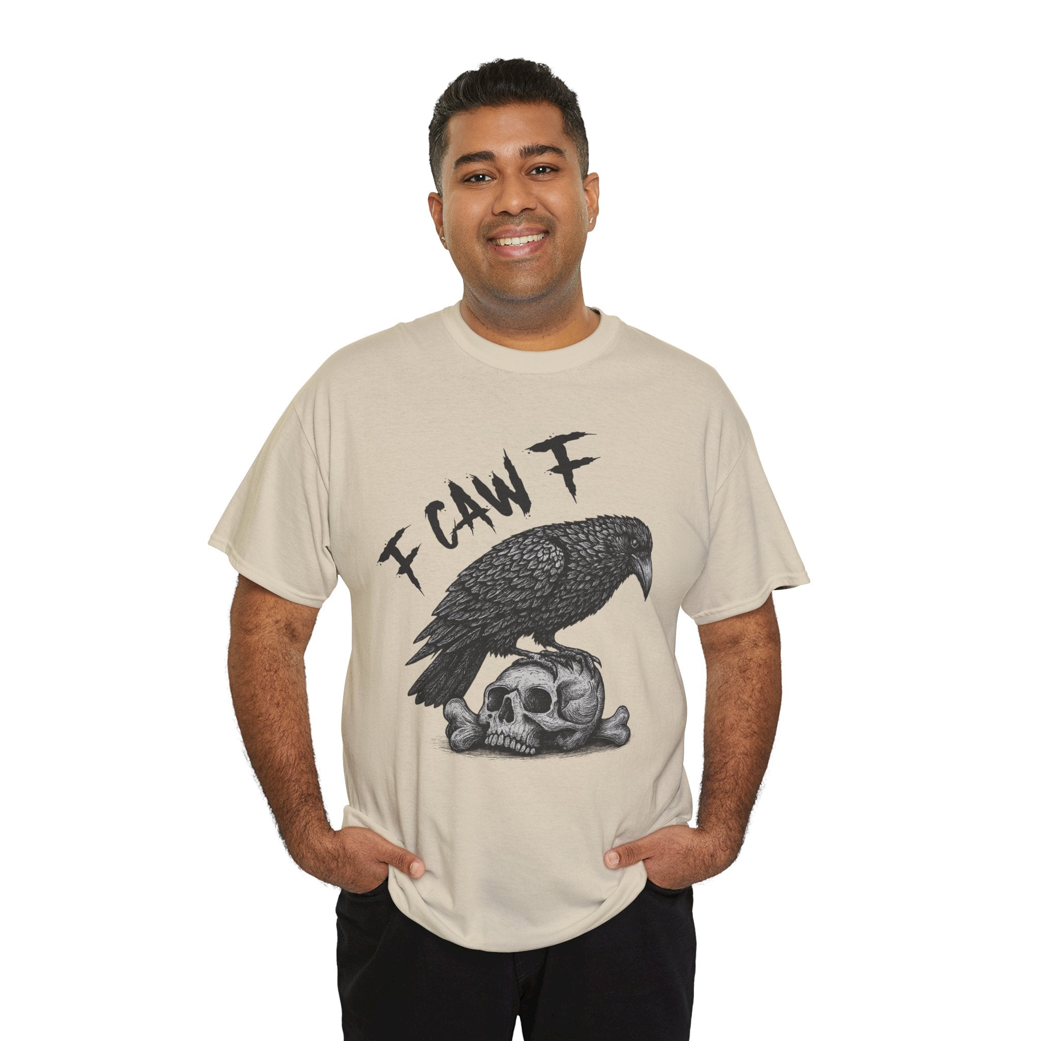 Gothic Crow & Skull T-Shirt — Dark Gothic Skull Unisex Cotton Tee