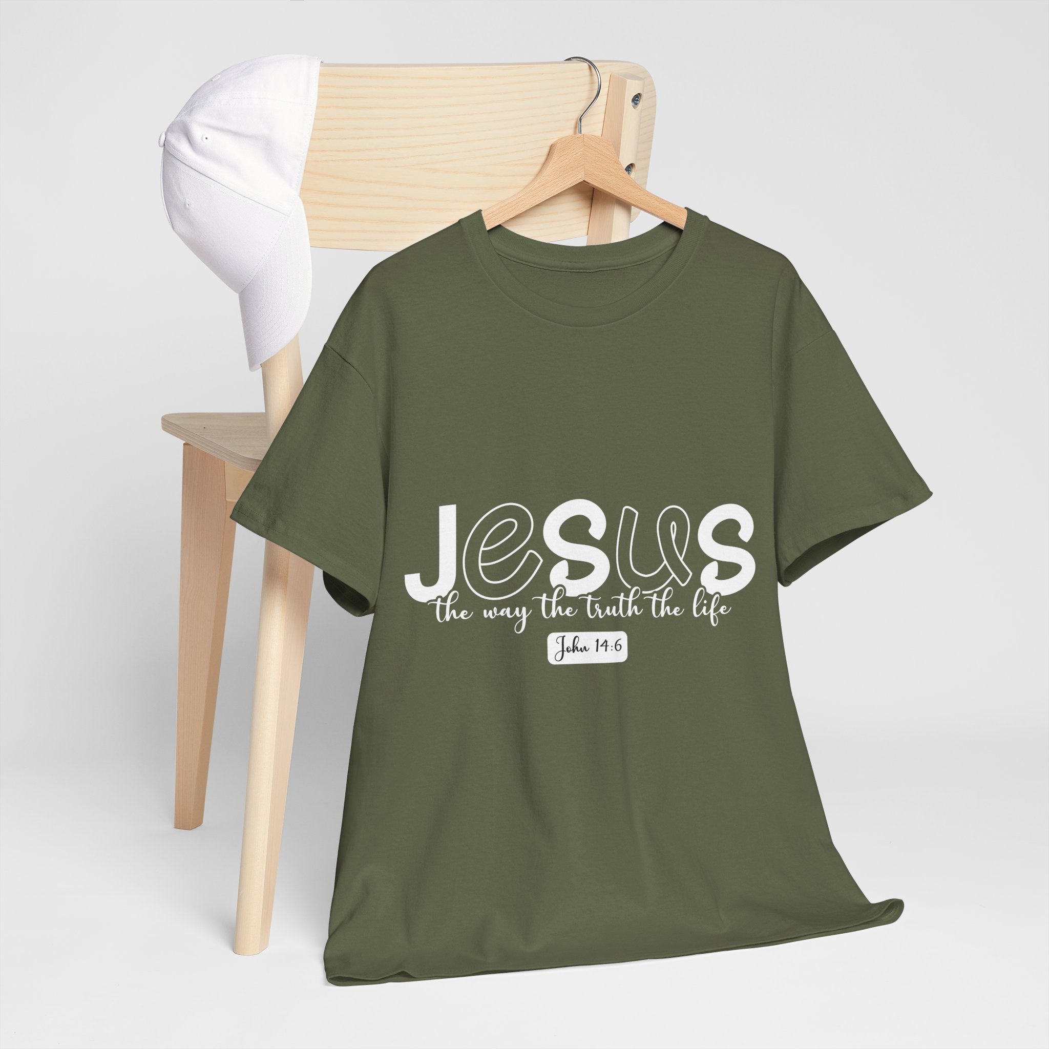 John 14:6 Christian Tee — Minimalist Script Faith T-Shirt