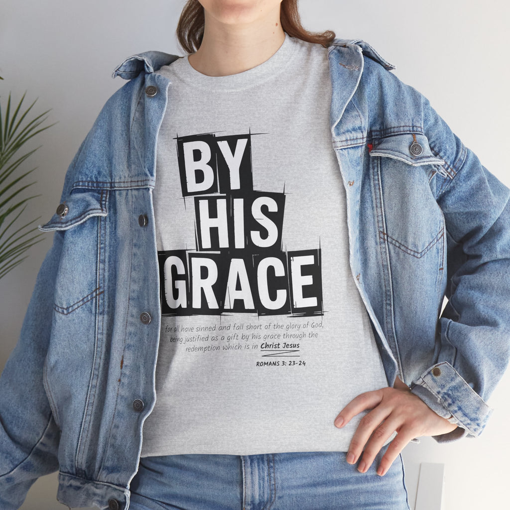 By His Grace tee — Minimalist Faith Christian Unisex Cotton T-Shirt