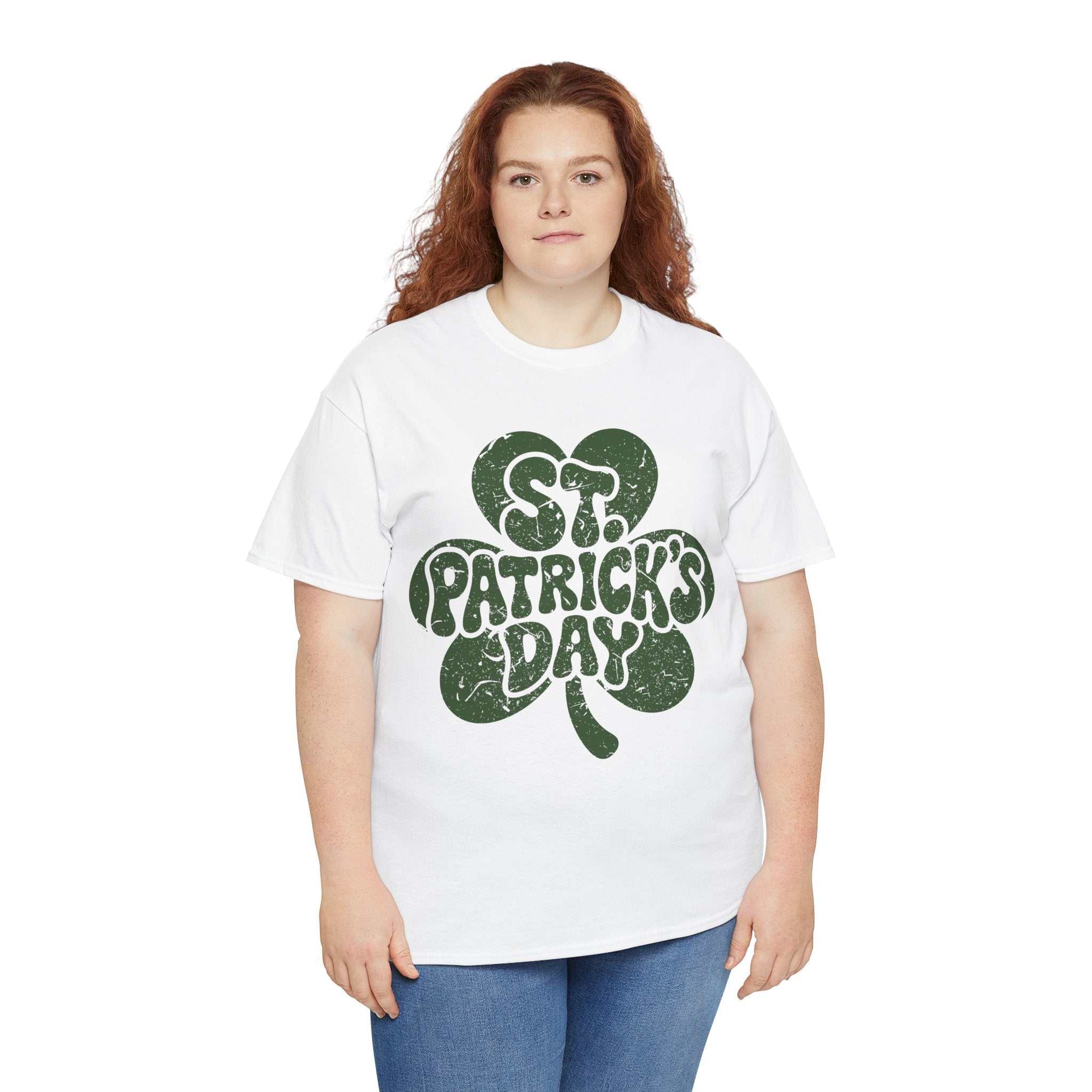 St. Patrick's Day Shamrock Tee — Retro Bubble Lettering Unisex Cotton Tee