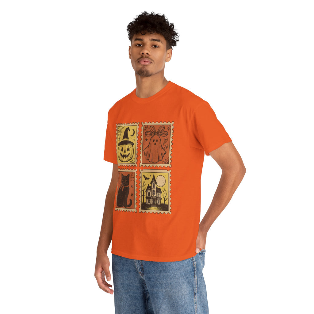 Halloween Stamp Design Unisex Heavy Cotton Tee