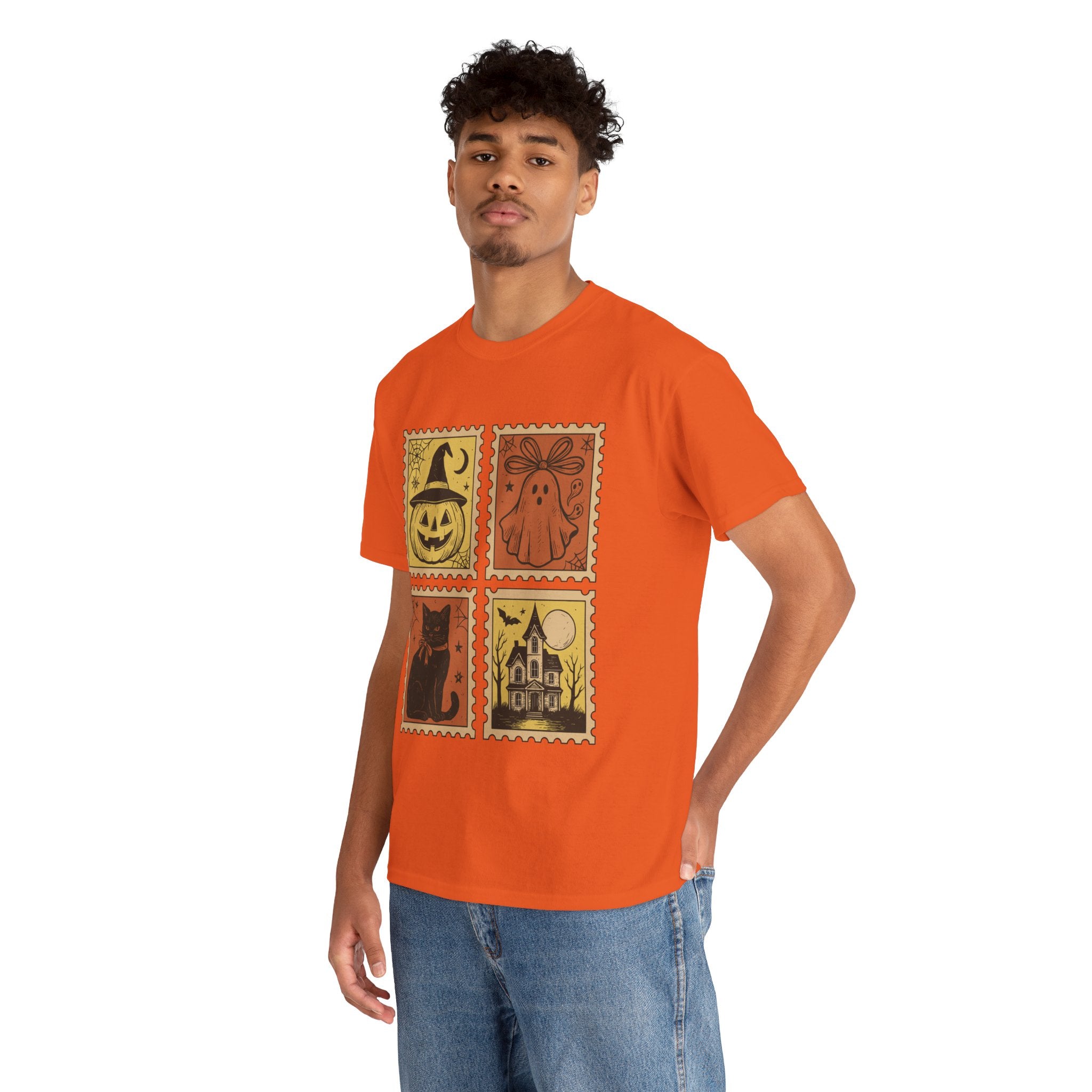 Halloween Stamp Design Unisex Heavy Cotton Tee