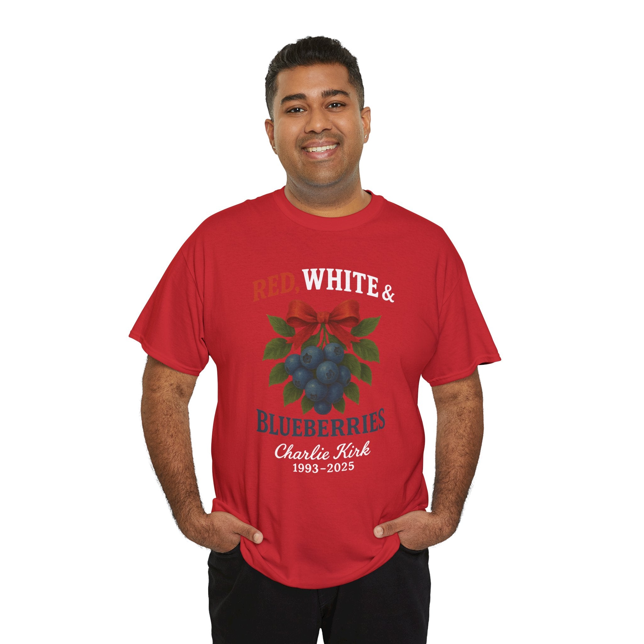 Red, White & Blueberries T-Shirt — Patriotic Blueberry Graphic Unisex Cotton Tee