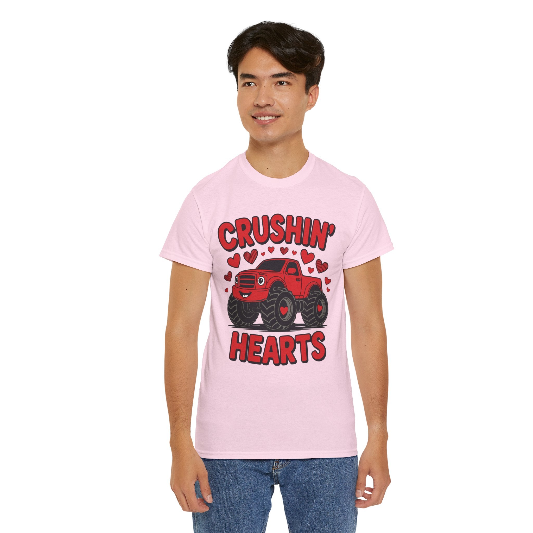 Crushin’ Hearts Valentine Monster Truck Unisex Cotton Tee