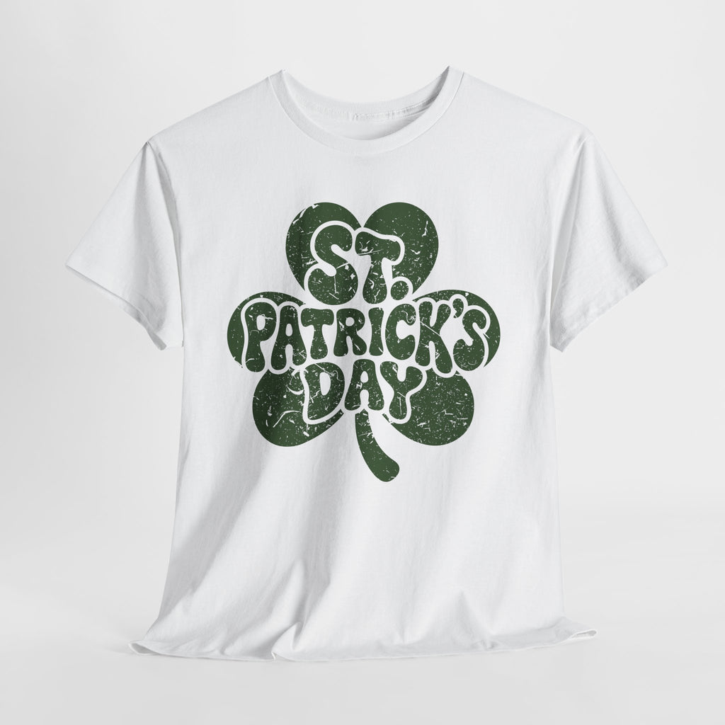 St. Patrick's Day Shamrock Tee — Retro Bubble Lettering Unisex Cotton Tee