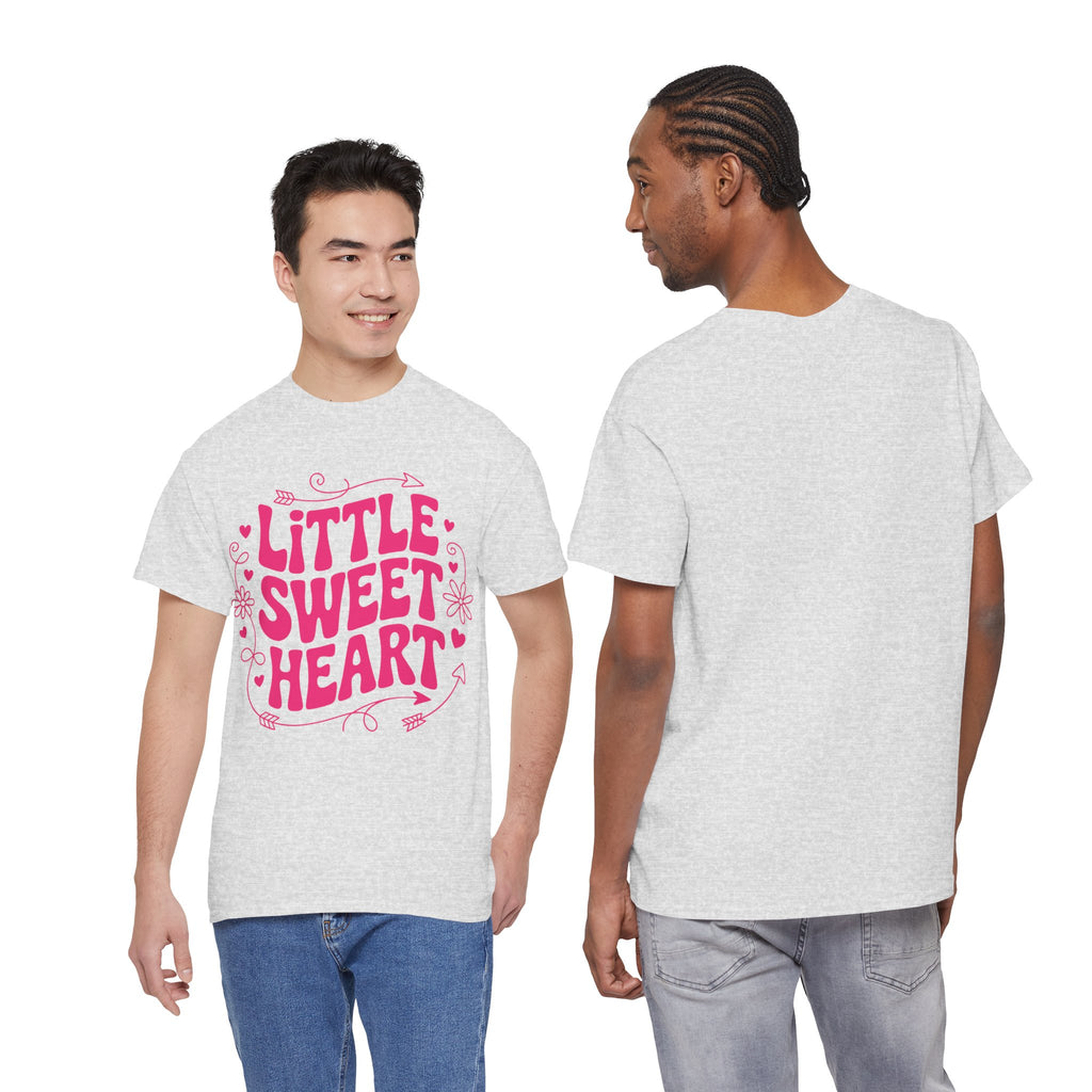 Little Sweetheart Retro Tee — Cute Red Hearts & Flowers Graphic Unisex Cotton Tee