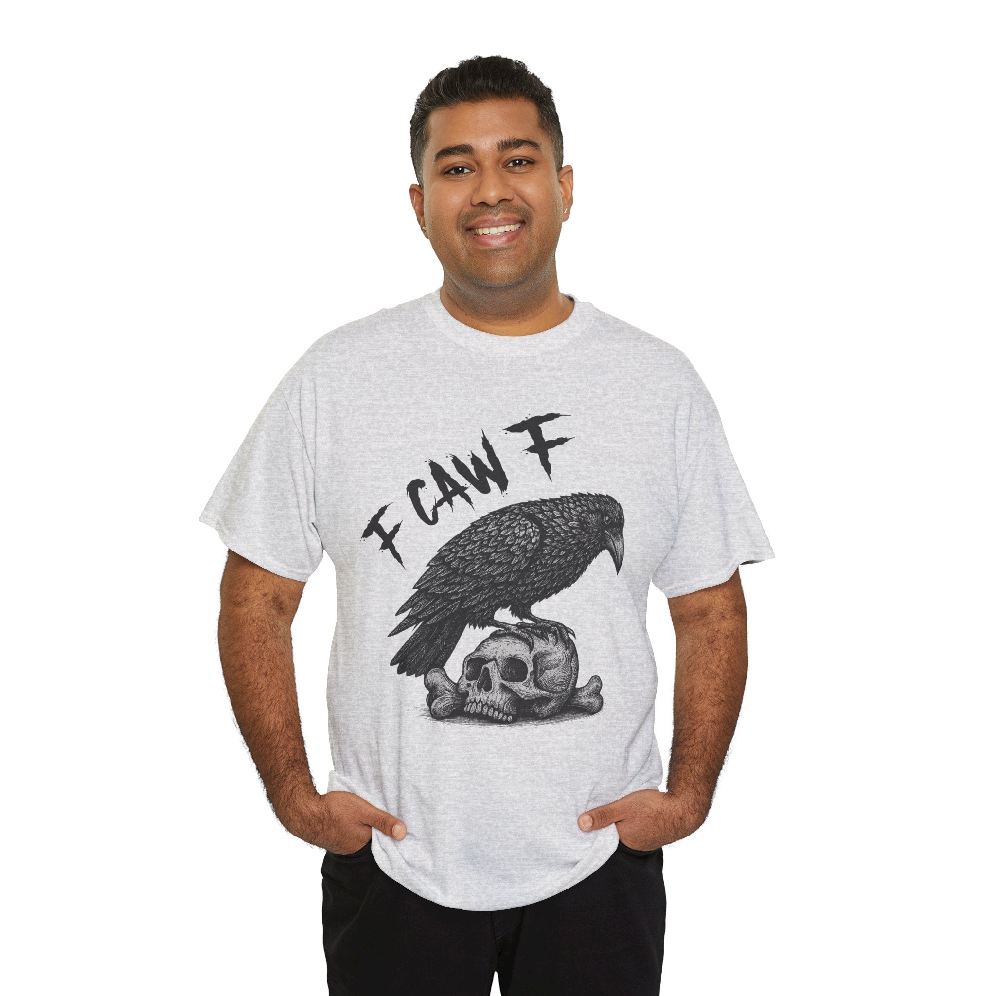 Gothic Crow & Skull T-Shirt — Dark Gothic Skull Unisex Cotton Tee