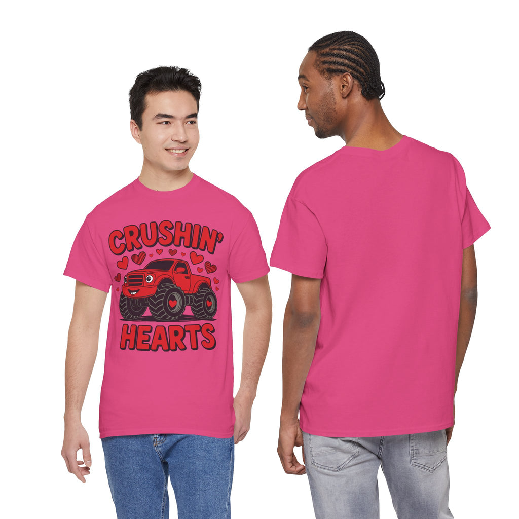 Crushin’ Hearts Valentine Monster Truck Unisex Cotton Tee