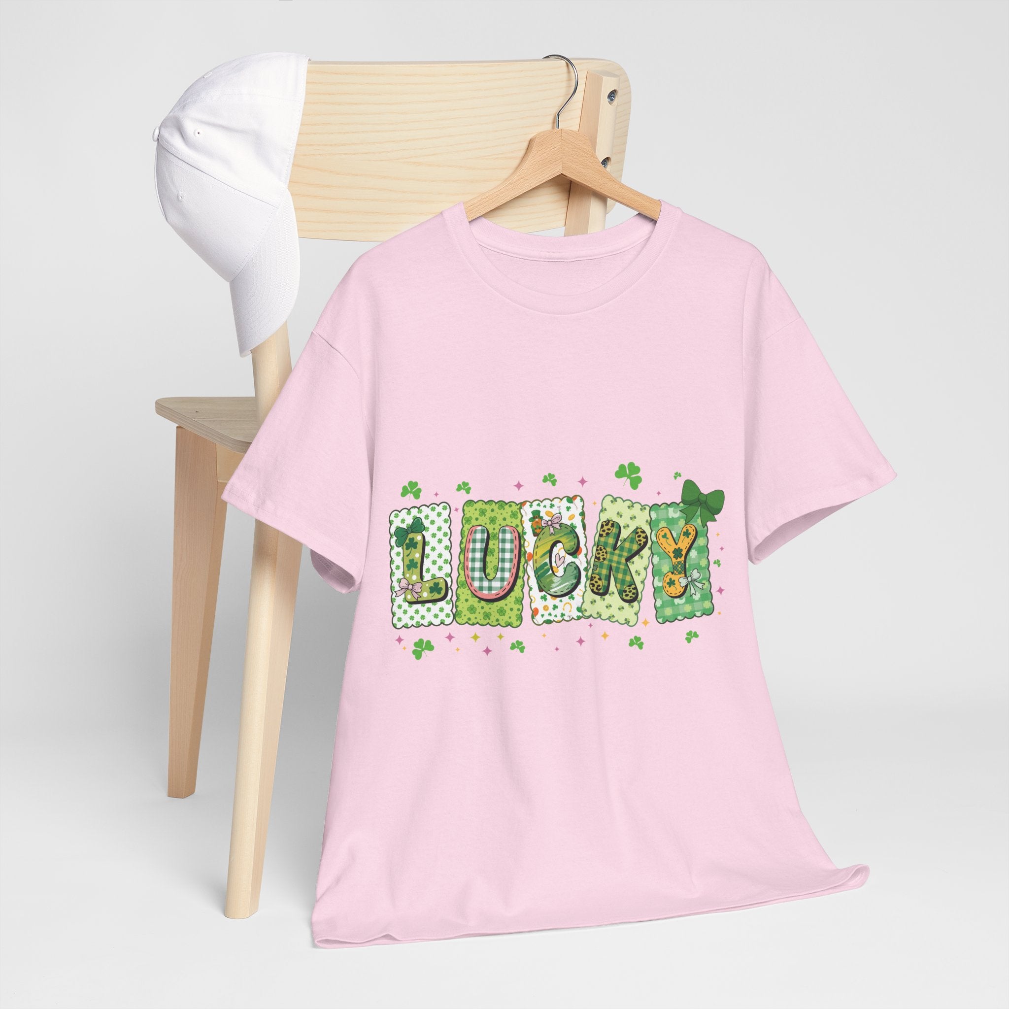 Lucky Patchwork Plaid Clover Tee — St. Patrick’s Day Unisex Cotton T-Shirt